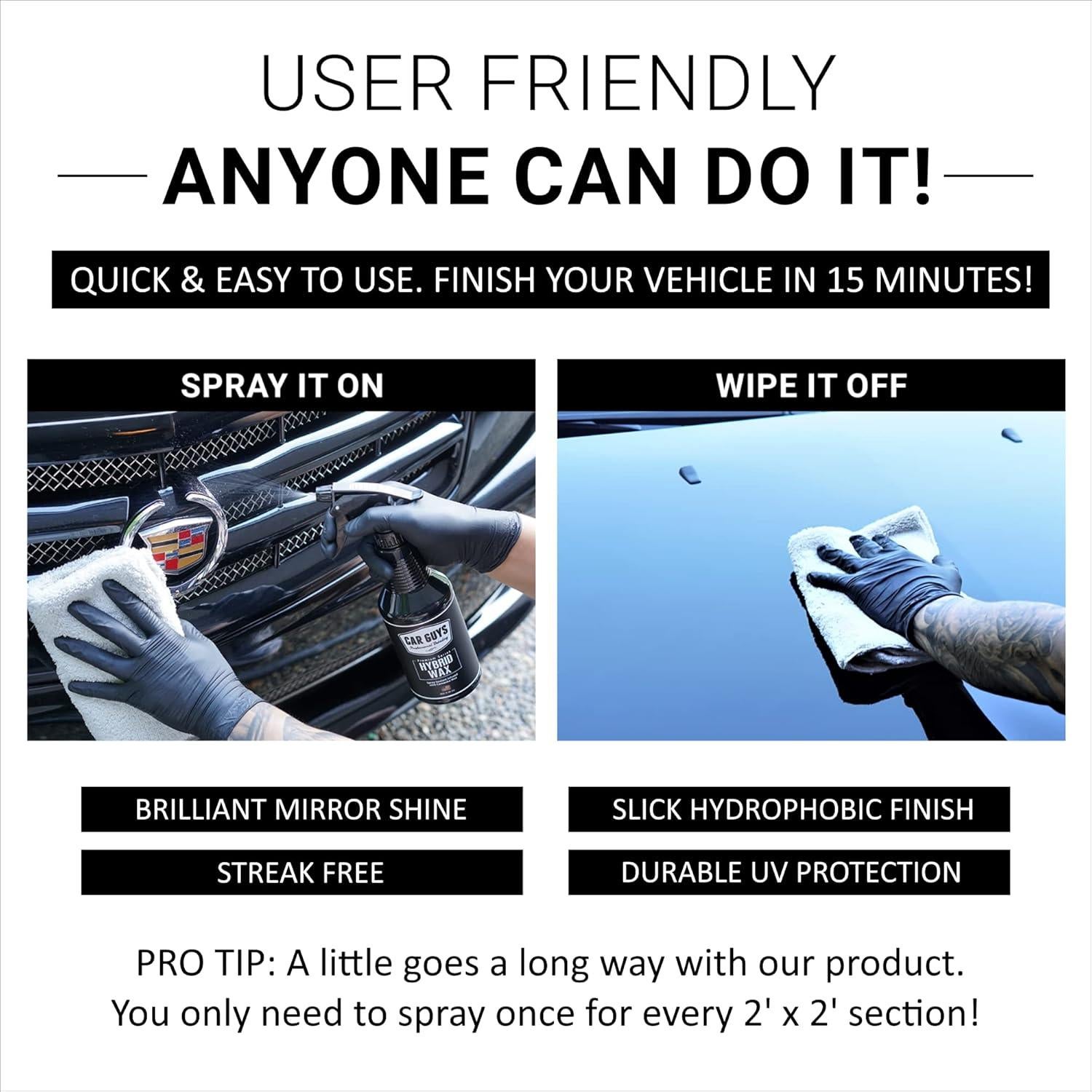 Cera en Aerosol Híbrida CAR GUYS 18 Oz - Brillo y Protección UV