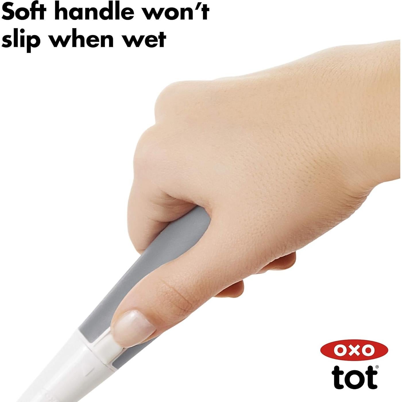 Cepillo para Botellas OXO Tot con Soporte y Limpiador Gris