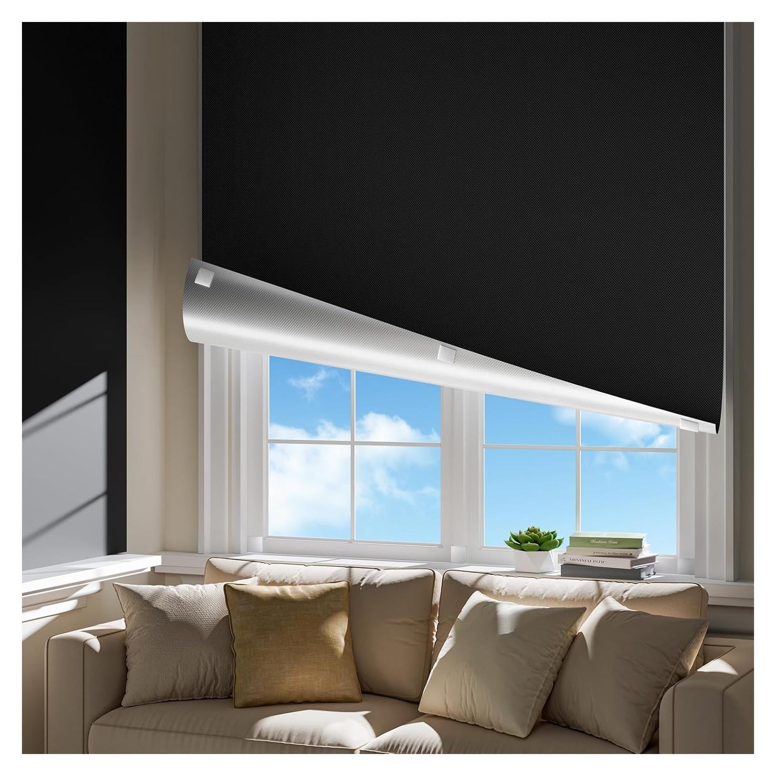 Cortina Blackout Portátil HEMRLY 43x91cm Negra, Instalación Fácil