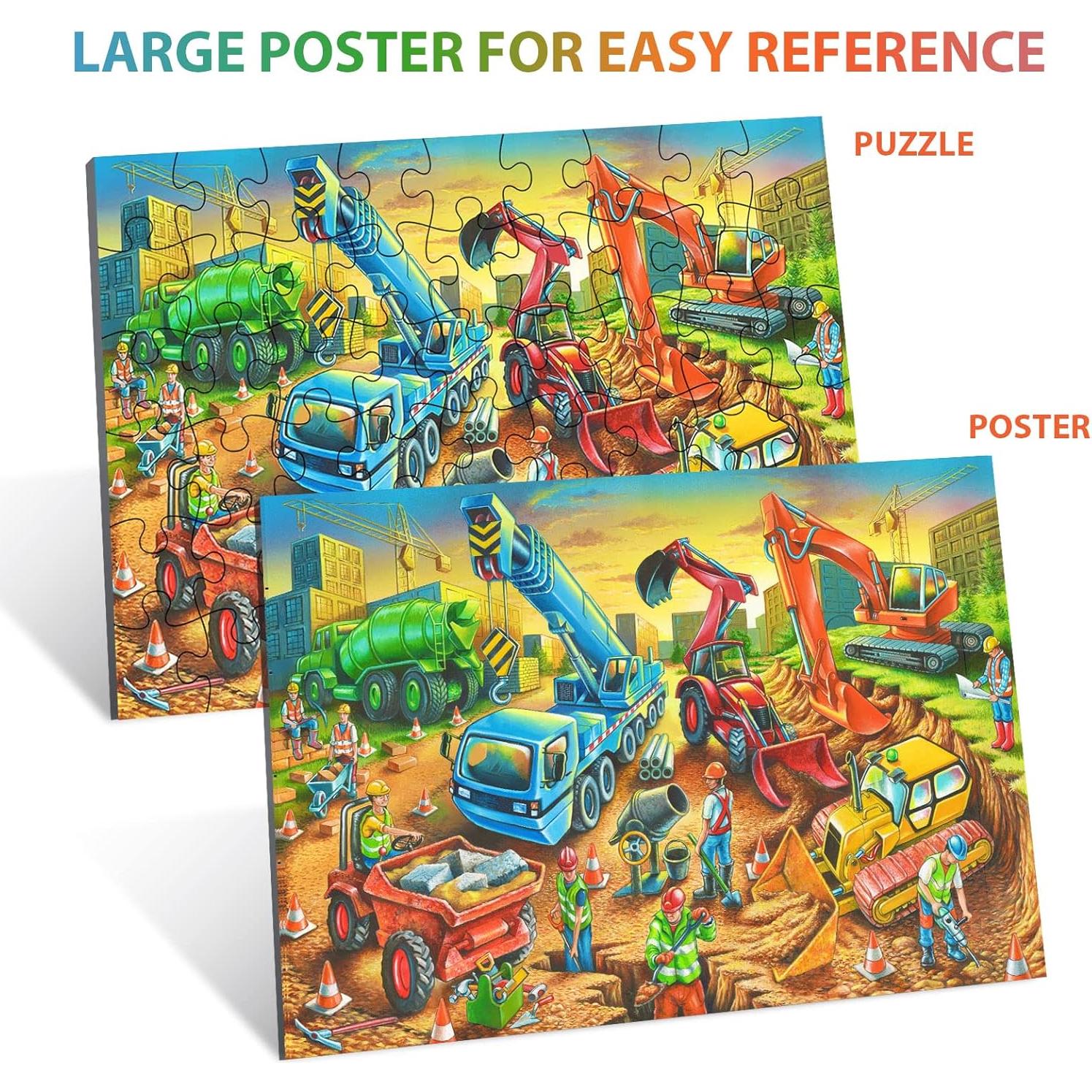 Rompecabezas de Piso OSBOO 60 Piezas Sitio de Construcción 3-10 Años