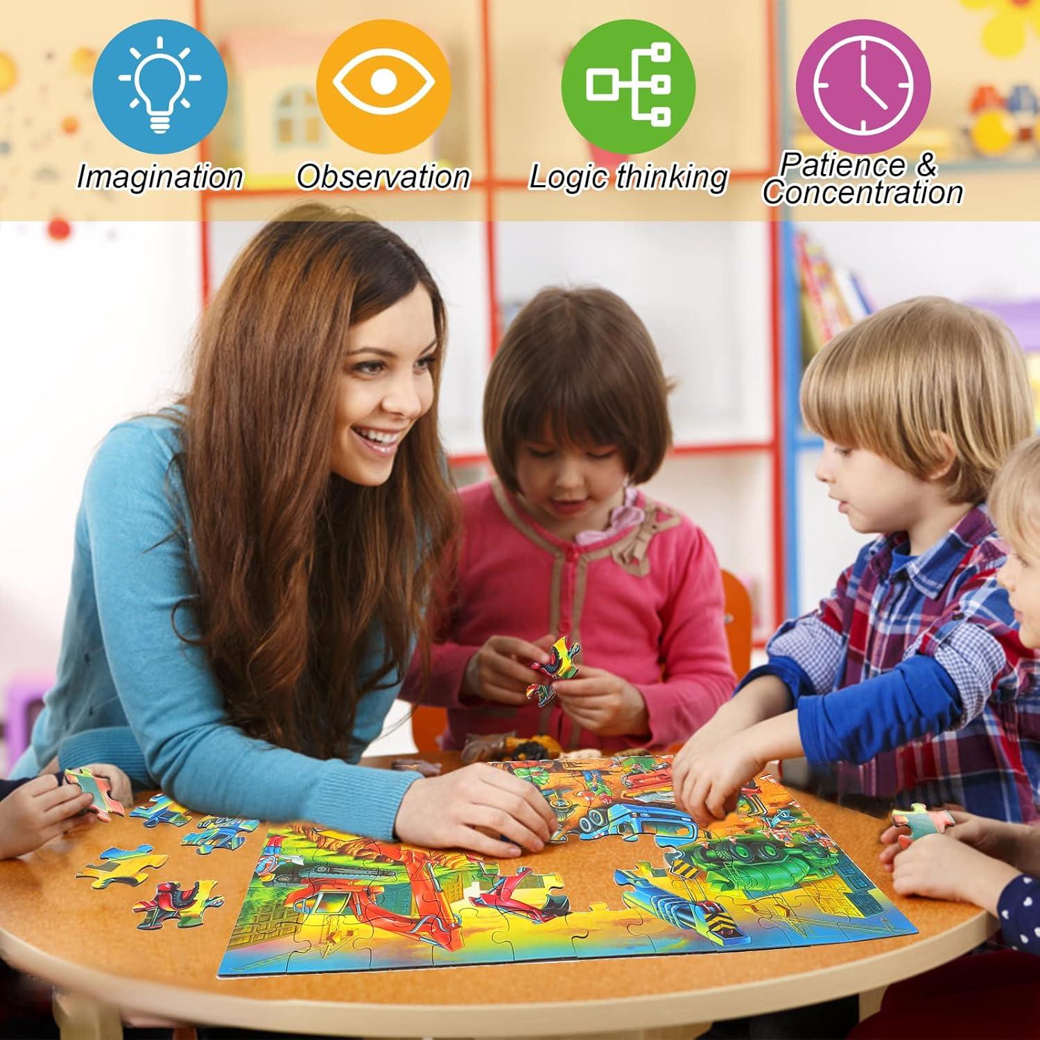 Rompecabezas de Piso OSBOO 60 Piezas Sitio de Construcción 3-10 Años