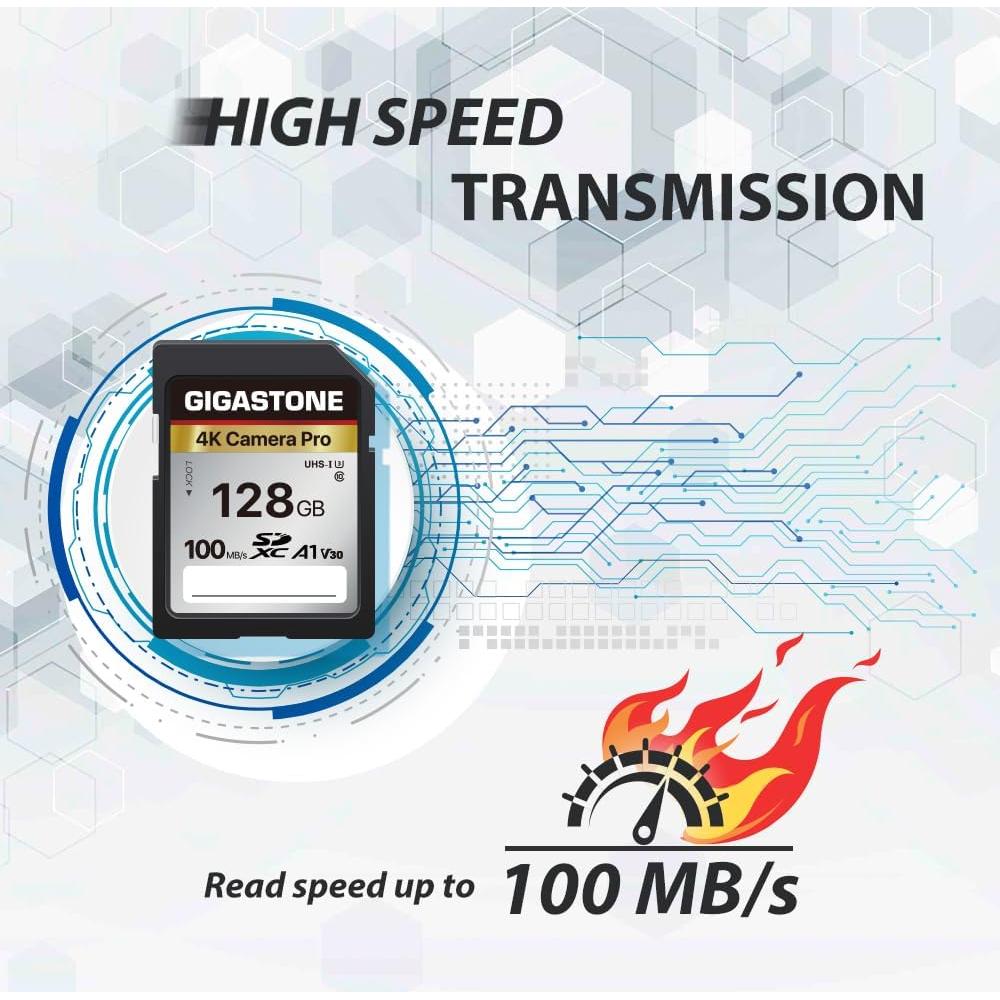 Tarjeta SD Gigastone 128GB A1 V30 4K con Estuche