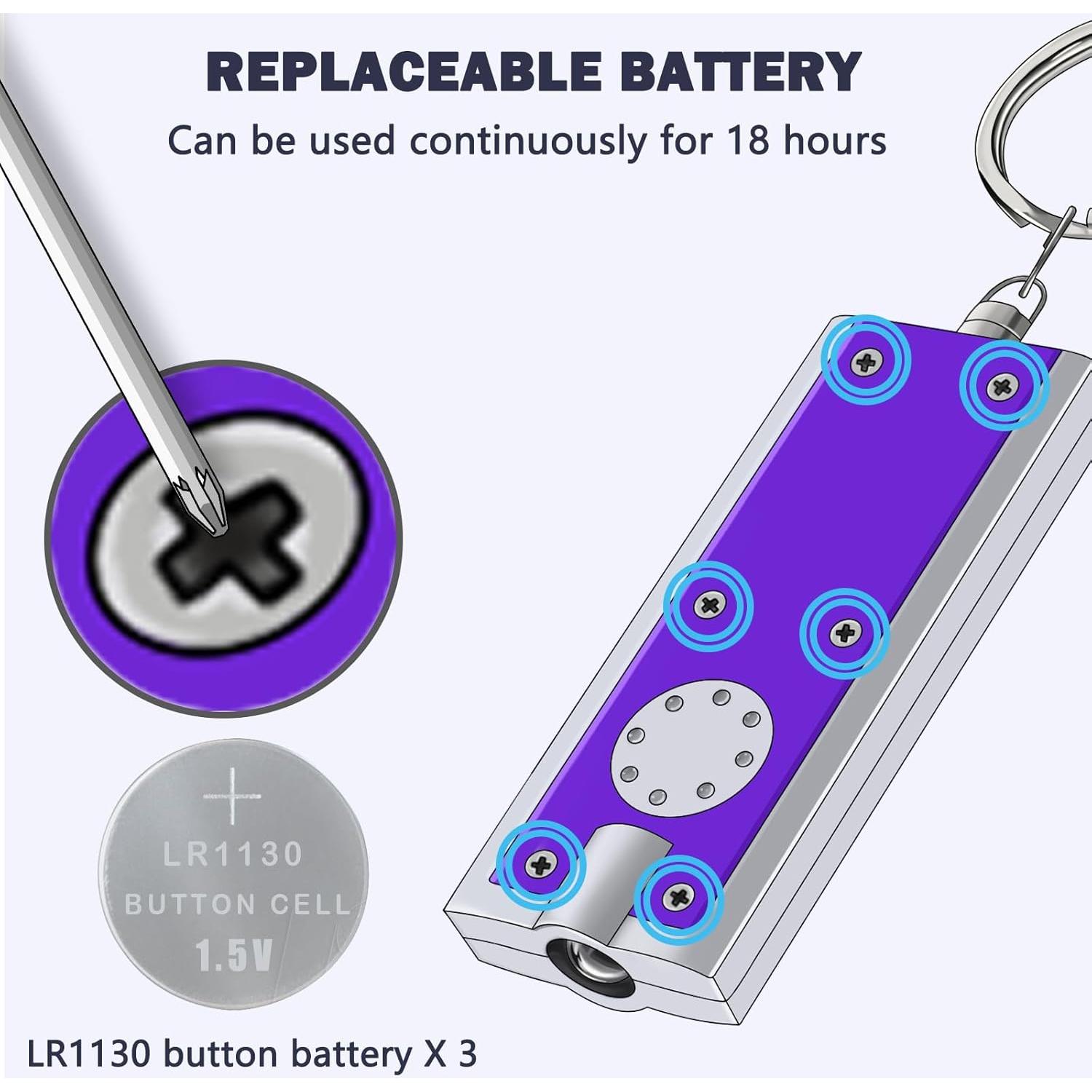 Linterna UV de Llave Daemson - 8 Piezas, Compacta y Portátil