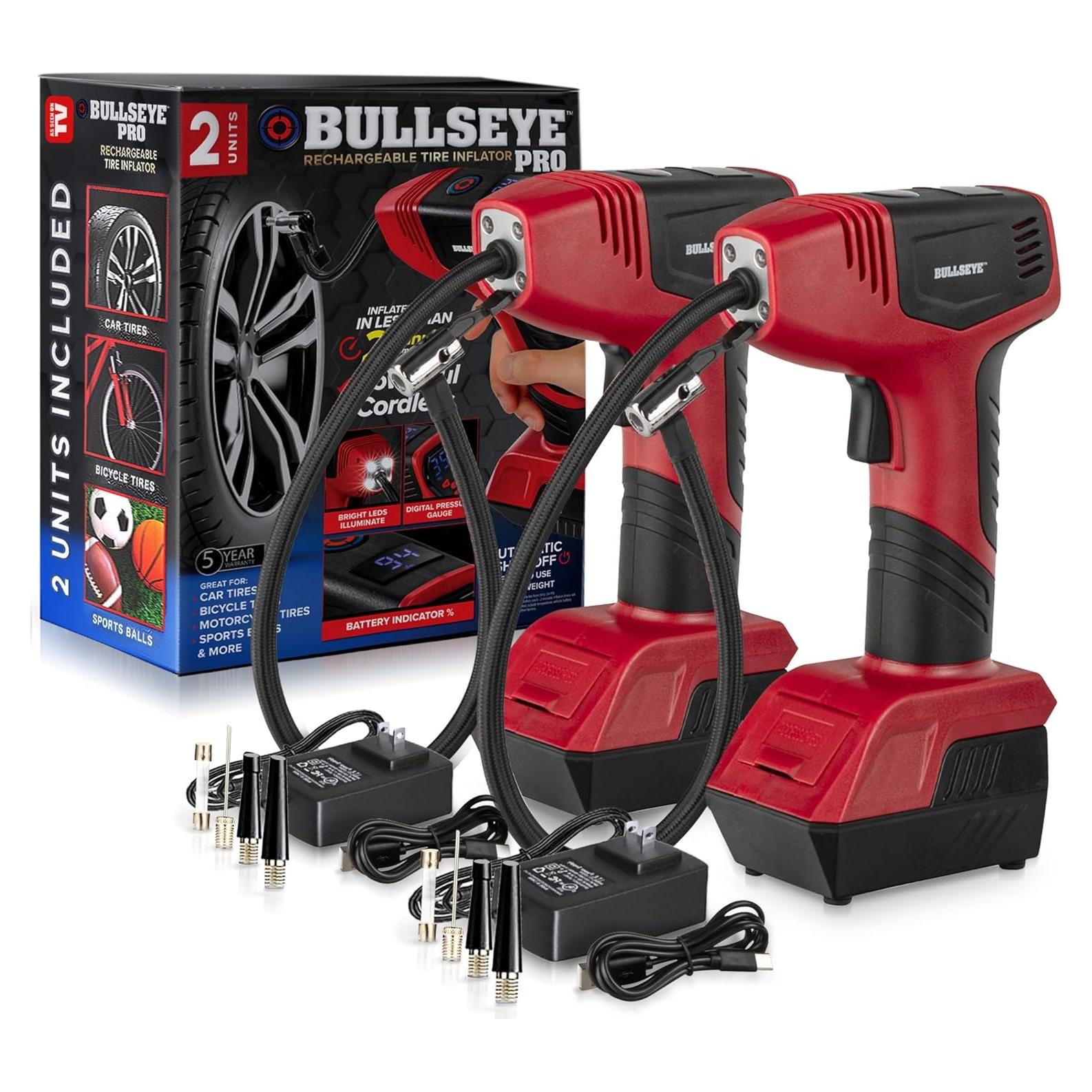 Inflador de Neumáticos Digital Bullseye Pro 150 PSI Rojo - Juego de 2