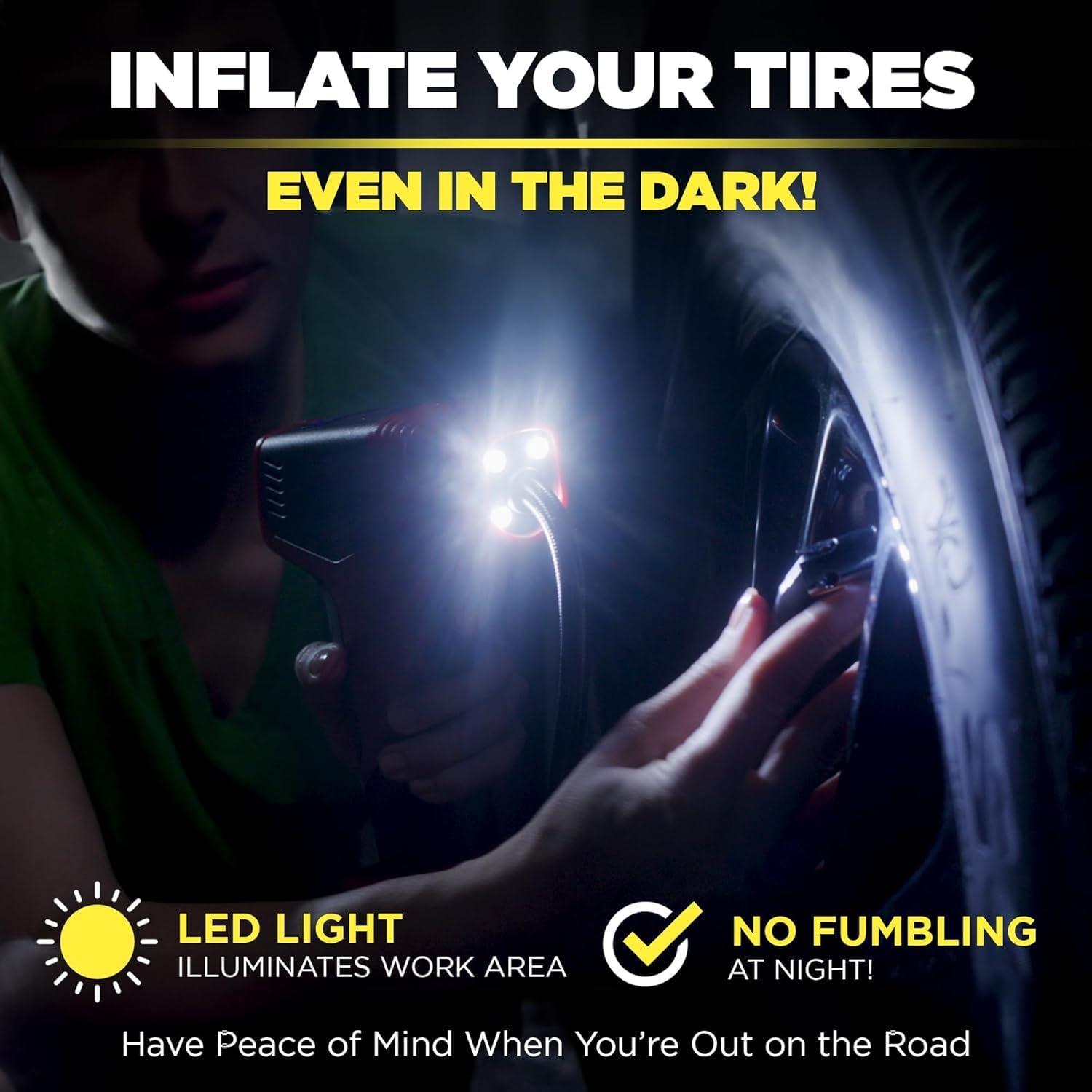 Inflador de Neumáticos Digital Bullseye Pro 150 PSI Rojo - Juego de 2