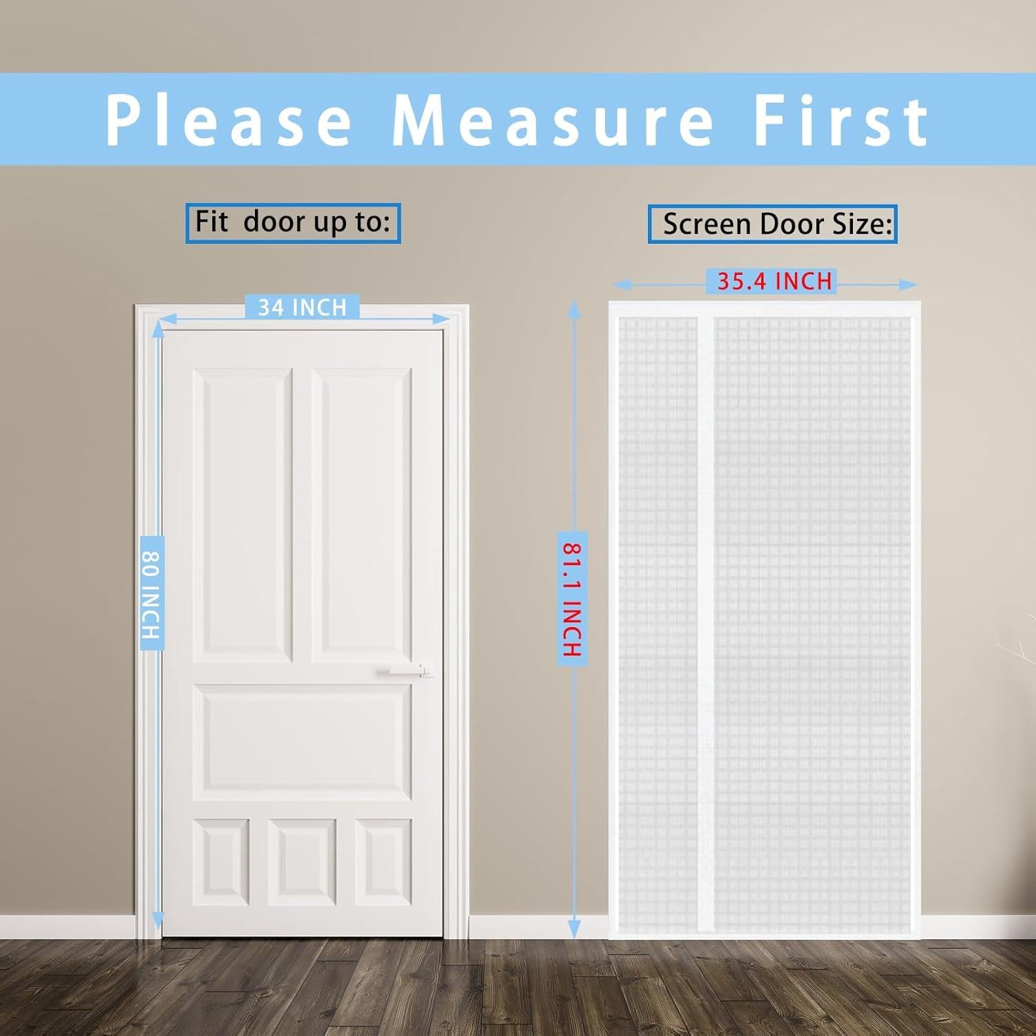 Cortina de Puerta Aislante Magnética Veanusiver 90x206 cm Blanca