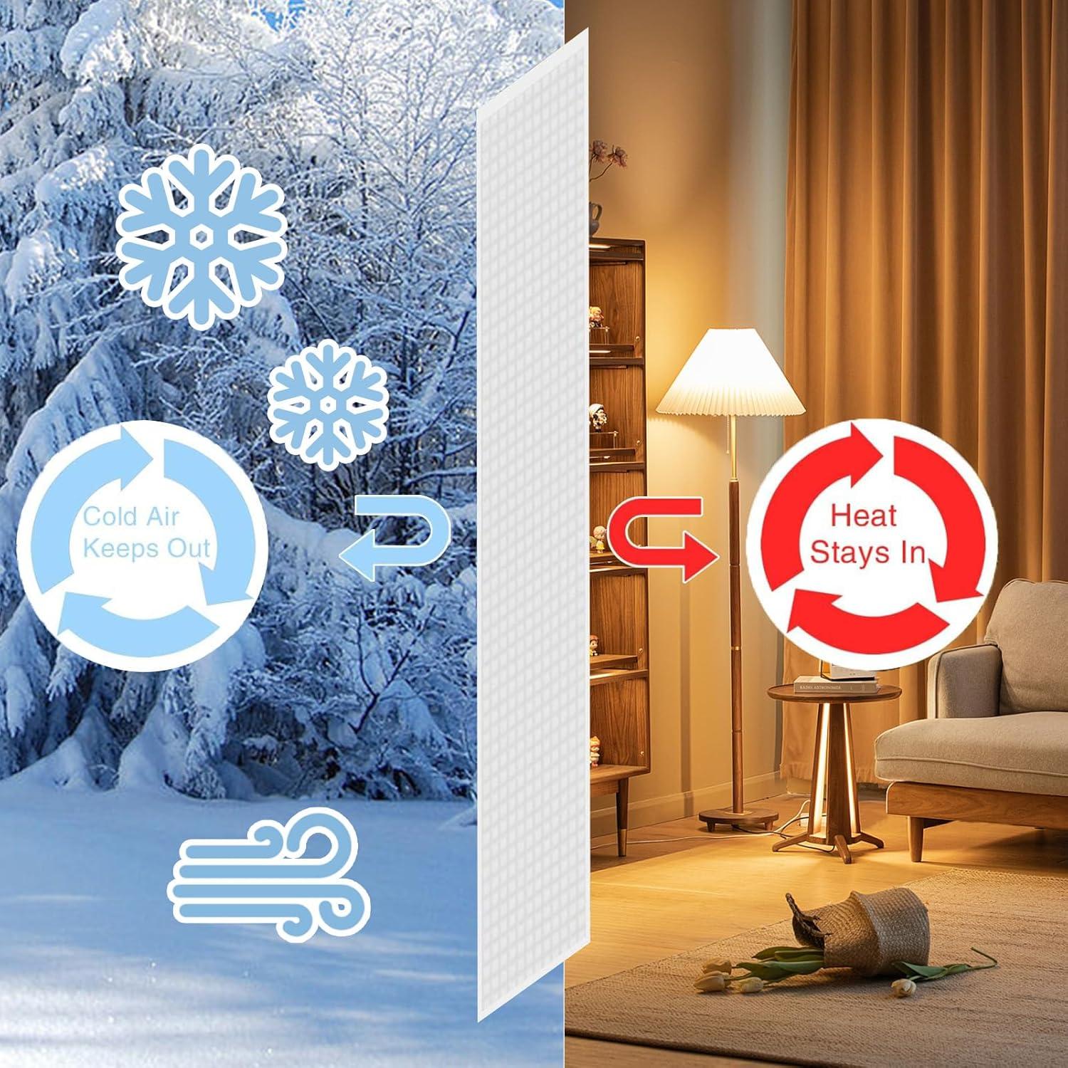 Cortina de Puerta Aislante Magnética Veanusiver 90x206 cm Blanca