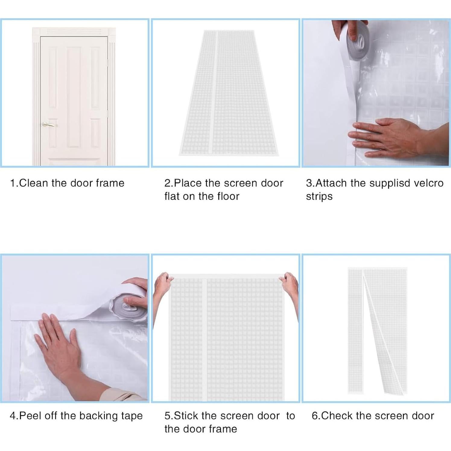 Cortina de Puerta Aislante Magnética Veanusiver 90x206 cm Blanca