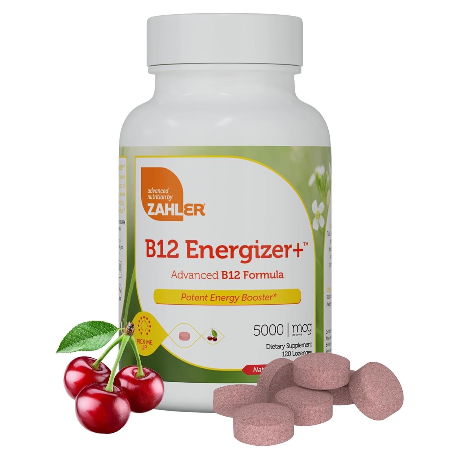 Zahler Energizer+ Vitamina B12 5000 mcg Sabor Cereza 120 Pastillas
