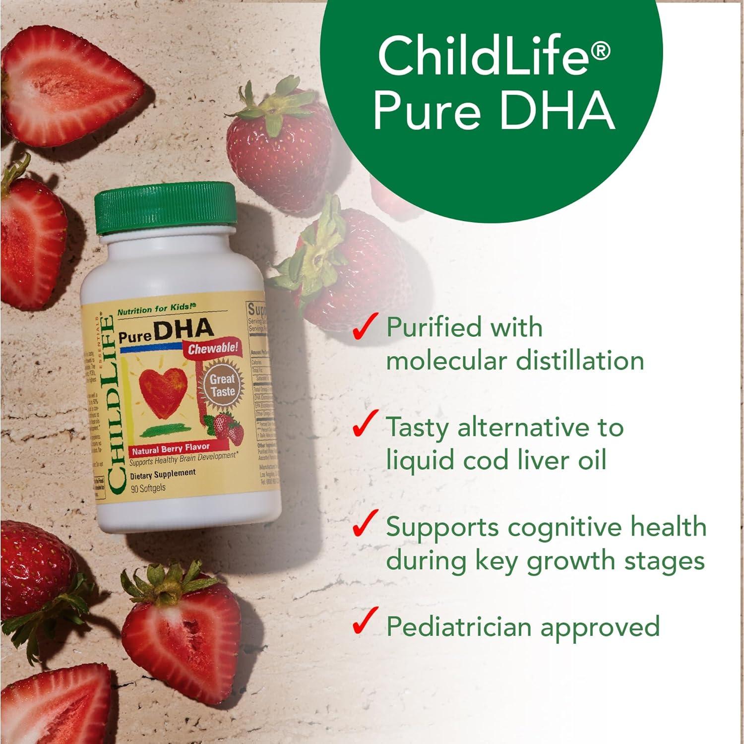 Suplemento de DHA ChildLife Essentials 90 Geles Blandos Fresa