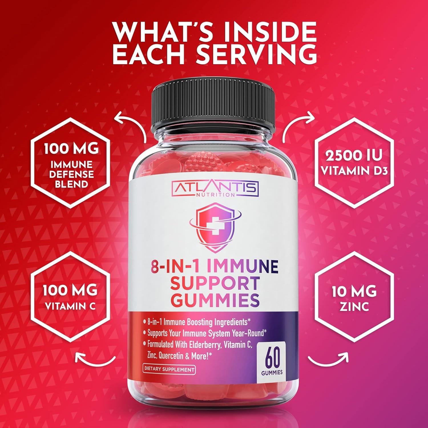 Gomitas Inmunológicas Atlantis Nutrition 60 Unidades - 8 en 1