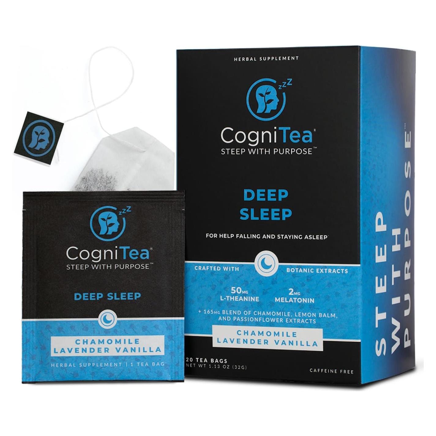 Té de Sueño Profundo CogniTea con Melatonina y Hierbas 30g