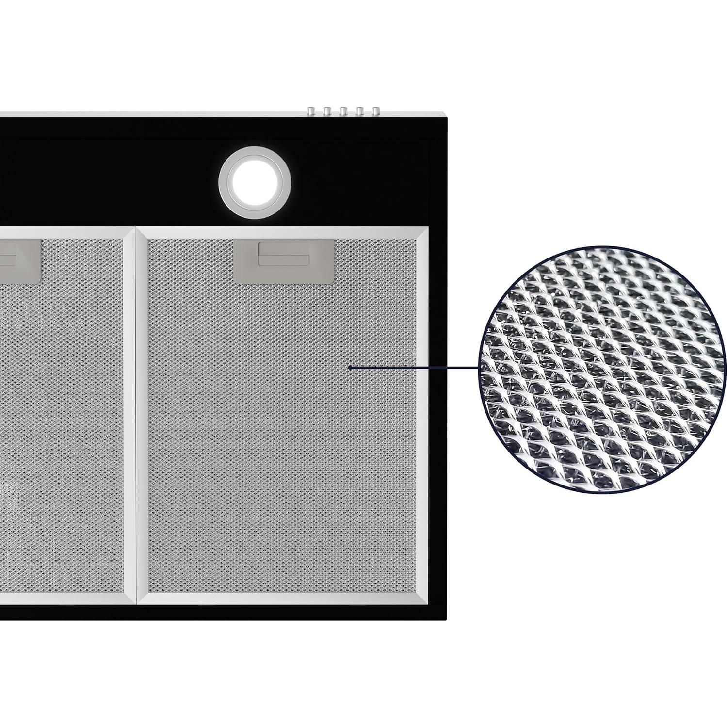 Campana Extractora CIARRA CAB75905 Negra 30" Montaje Bajo Gabinete