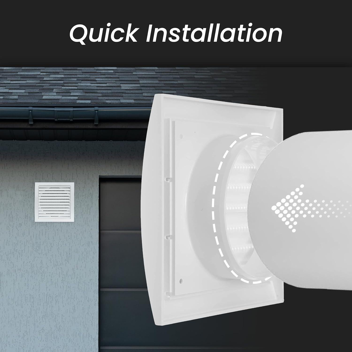 Repa Market Anthracite Exhaust Hood Vent 4'' Inch with Built-in Pest Guard Screen, Anthracite, Air Vent Cover, Exhaust Cap