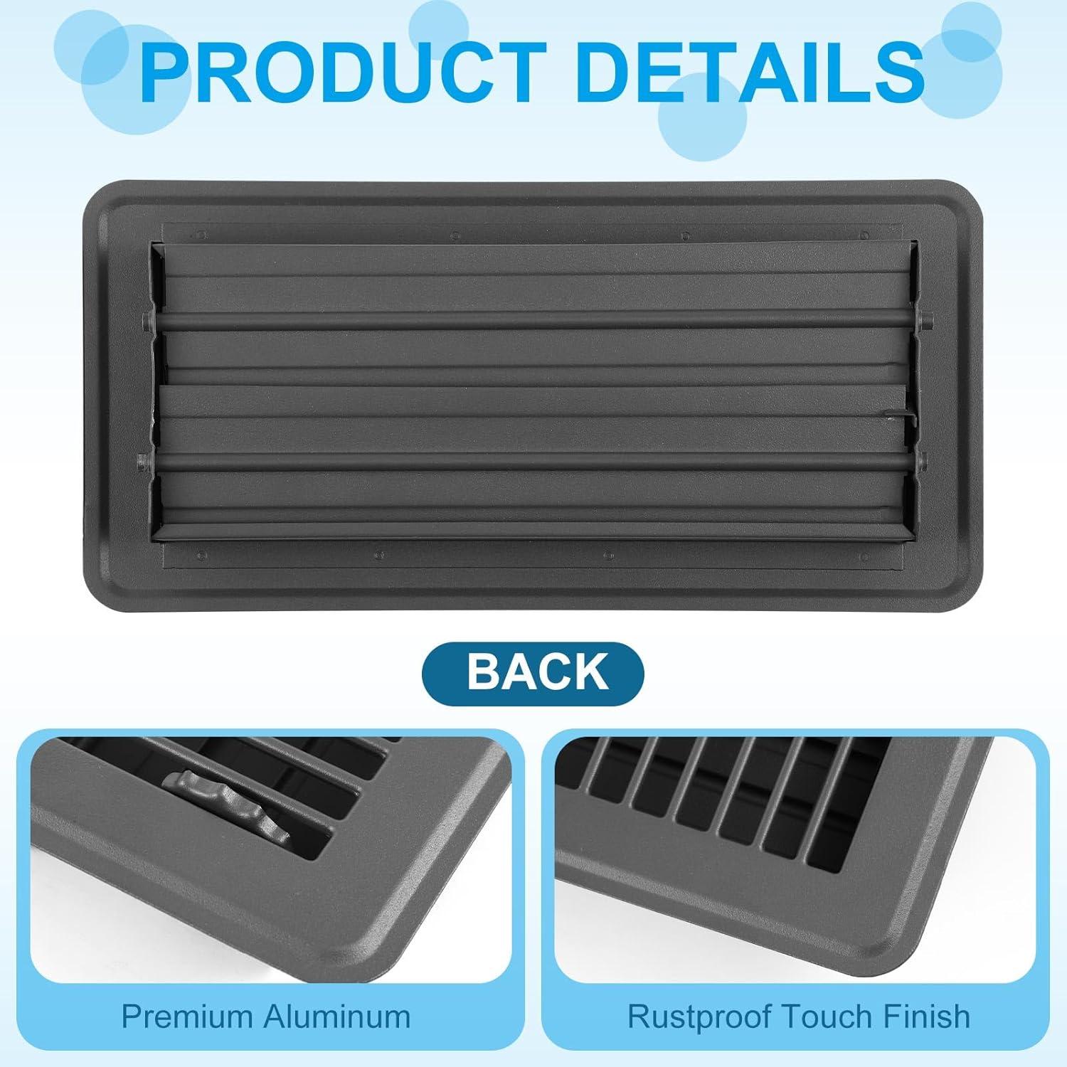 Juego de 24 Cubiertas de Ventilación de Piso Baquler 10x25 cm