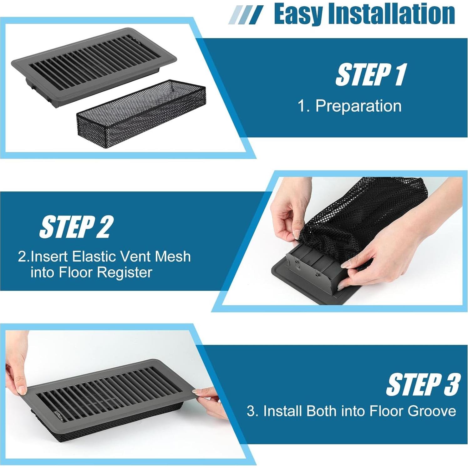 Juego de 24 Cubiertas de Ventilación de Piso Baquler 10x25 cm