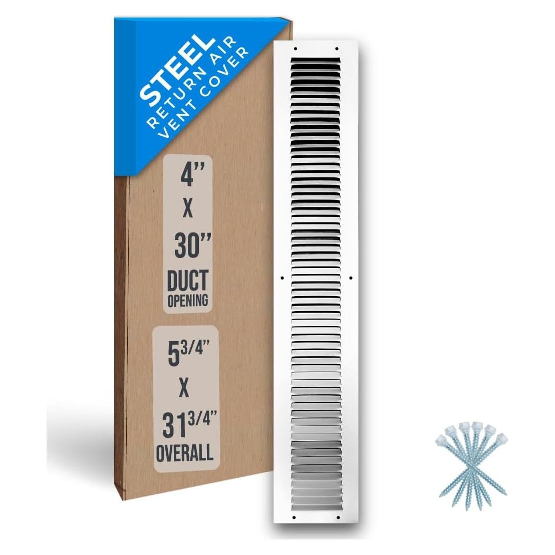 Rejilla de Aire de Retorno Handua 10.2x76.2 cm Acero Blanco