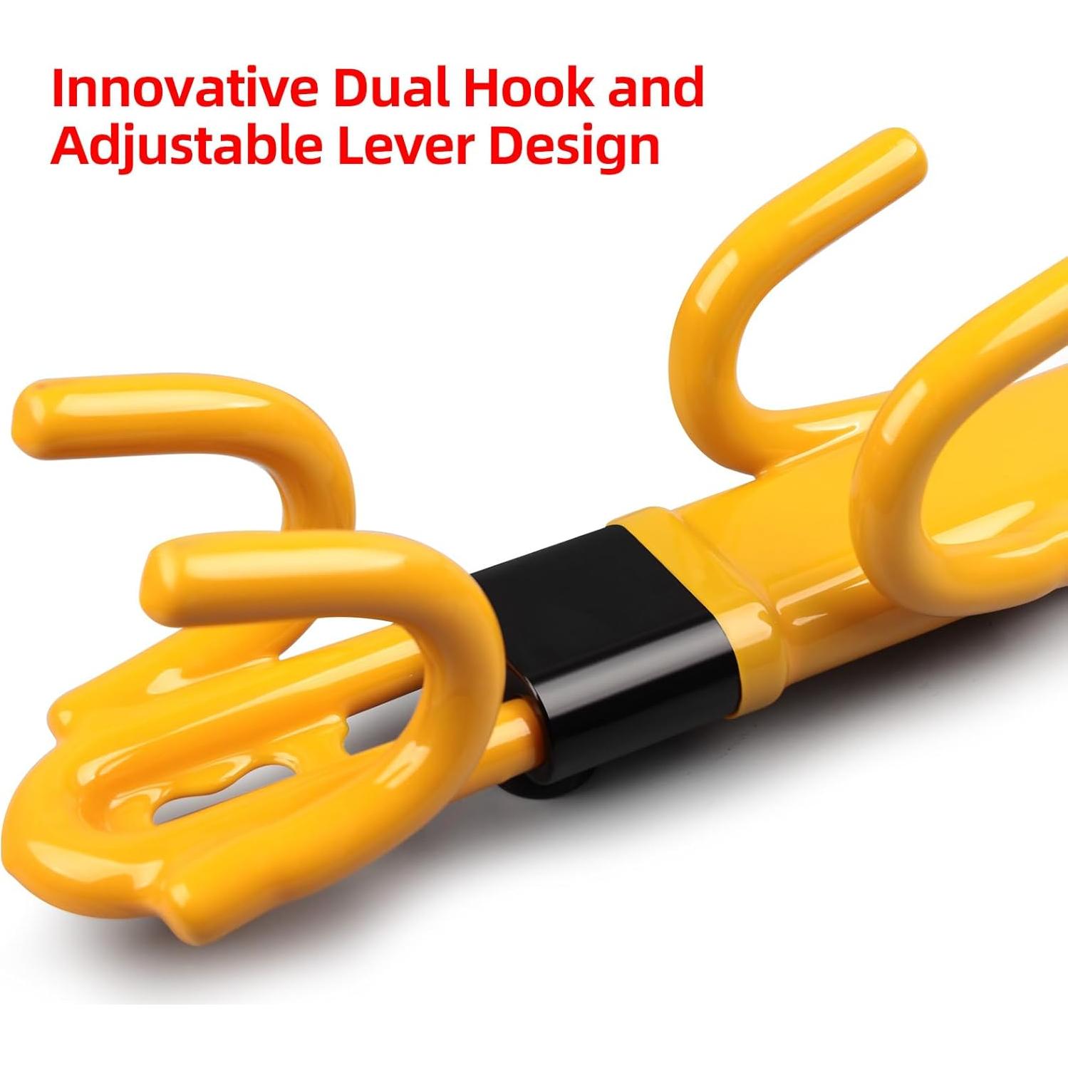 Bloqueo de Volante Antirrobo NOEAIKE Amarillo Ajustable 1.80 kg