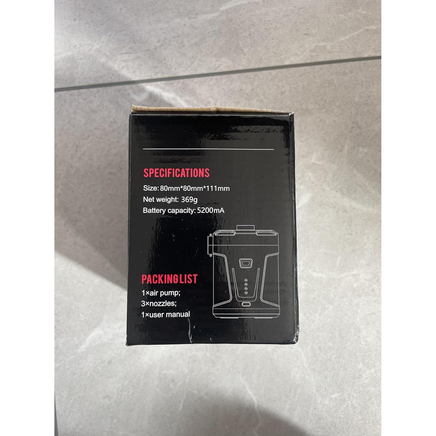 Bomba de Aire Eléctrica DrNanhai 5200mAh Inflador Portátil