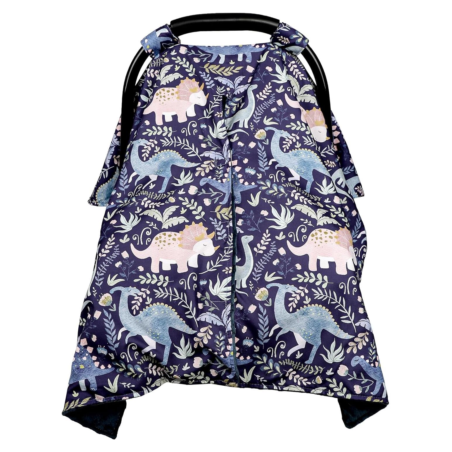 Funda para Silla de Auto Bebé Dinosaurios Azules Transpirable