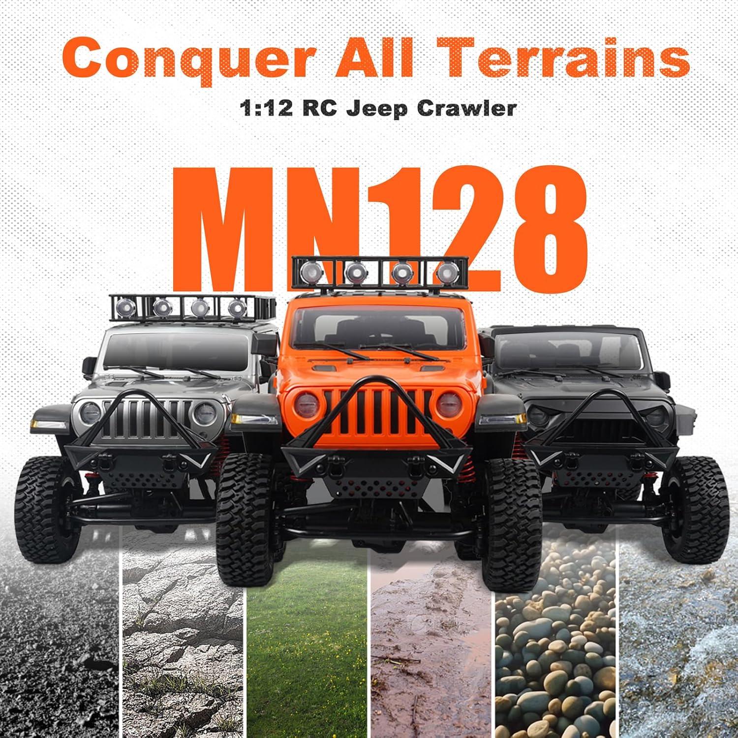 Caminón RC 1/12 Svertibo MN-128 4x4 Off-Road Negro