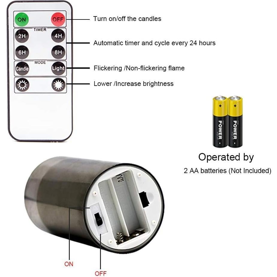 Velas LED Sin Llama GenSwin con Control Remoto - Paquete de 3