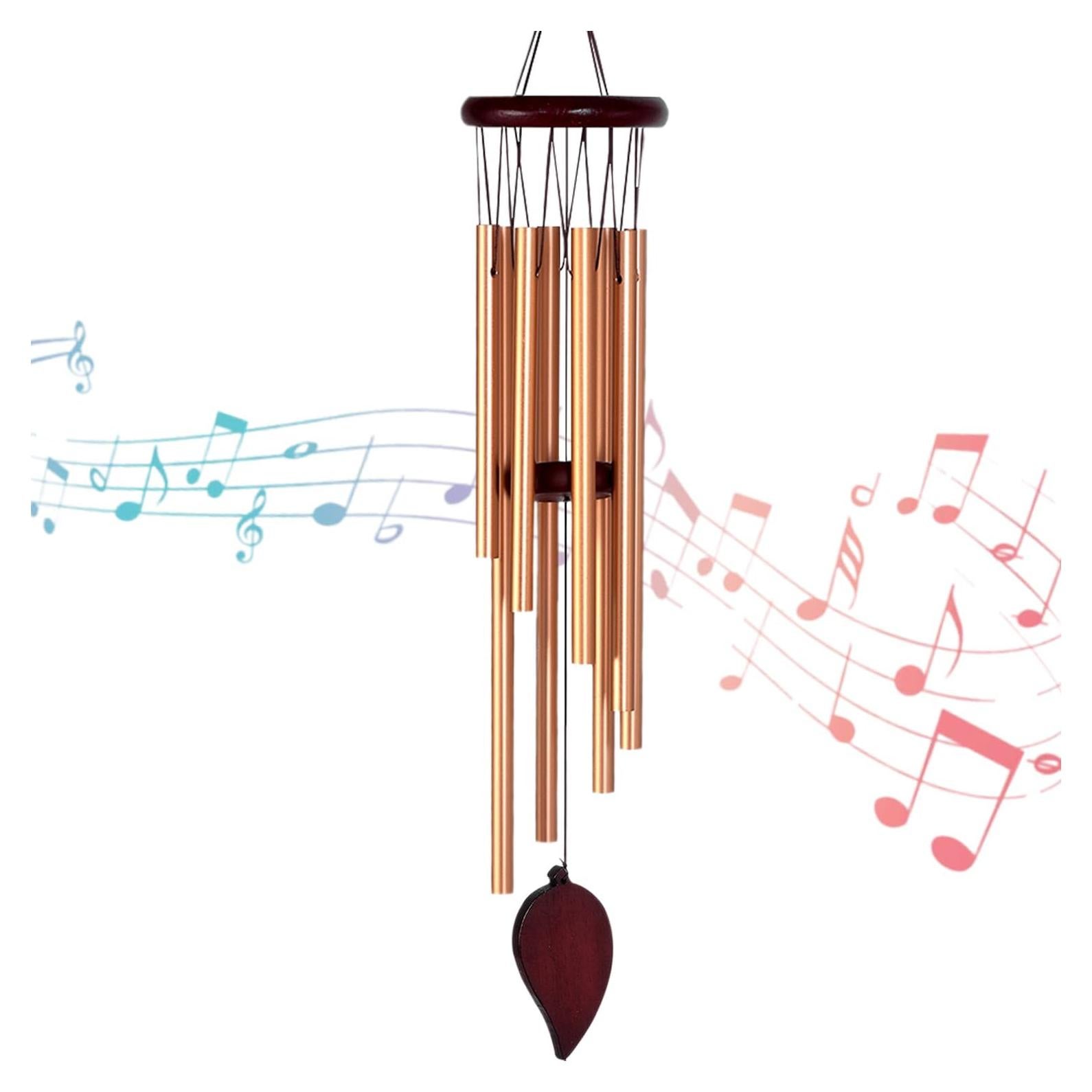 Campanas de Viento RUIQINQI Oro Rosa 66 cm Aluminio Exterior