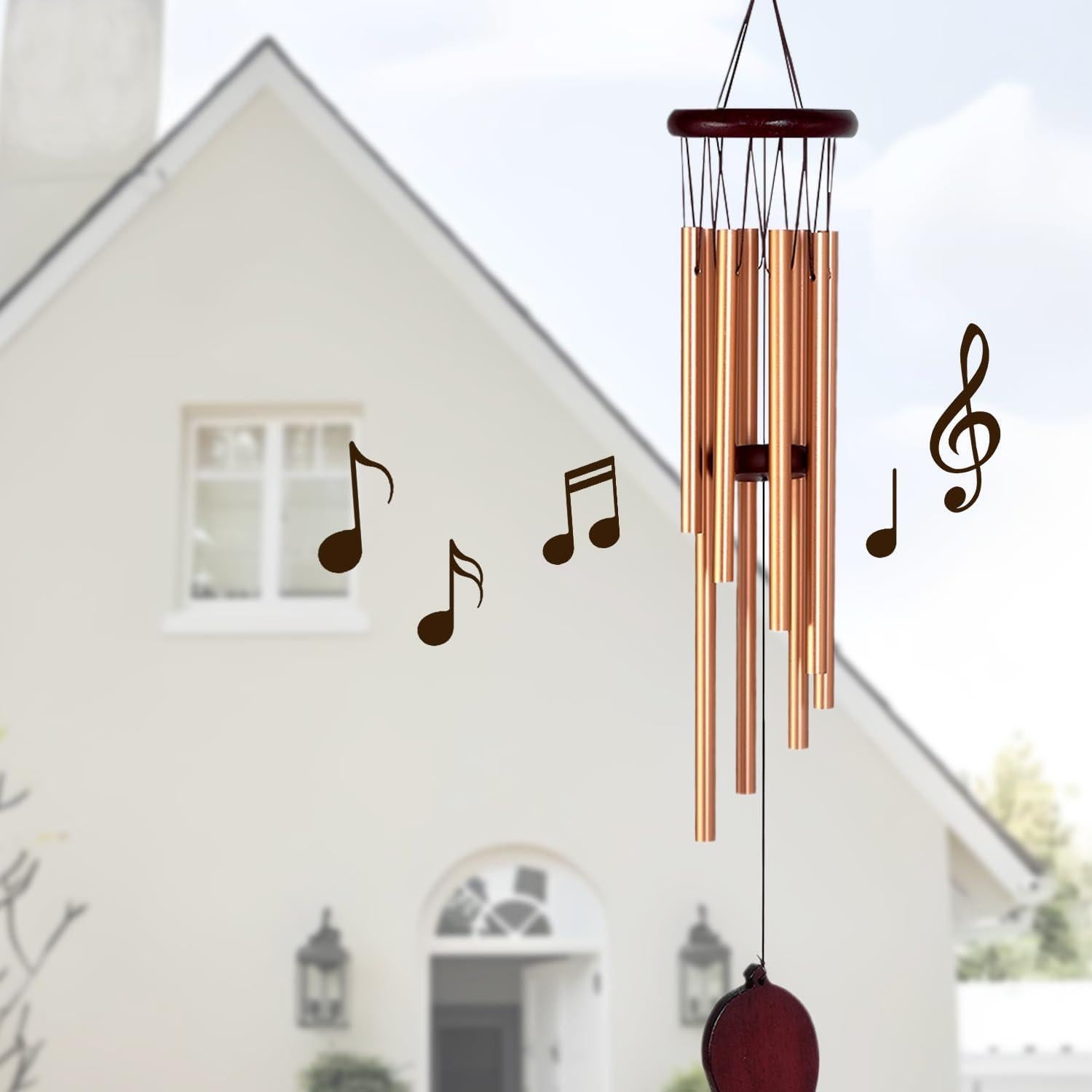 Campanas de Viento RUIQINQI Oro Rosa 66 cm Aluminio Exterior