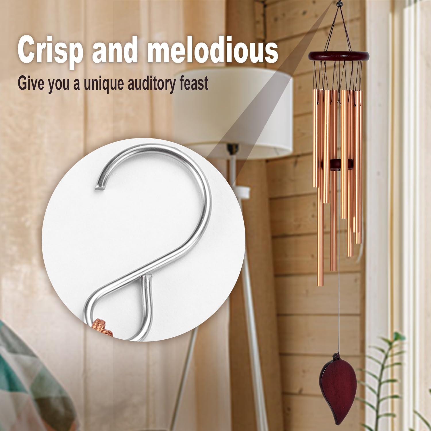 Campanas de Viento RUIQINQI Oro Rosa 66 cm Aluminio Exterior