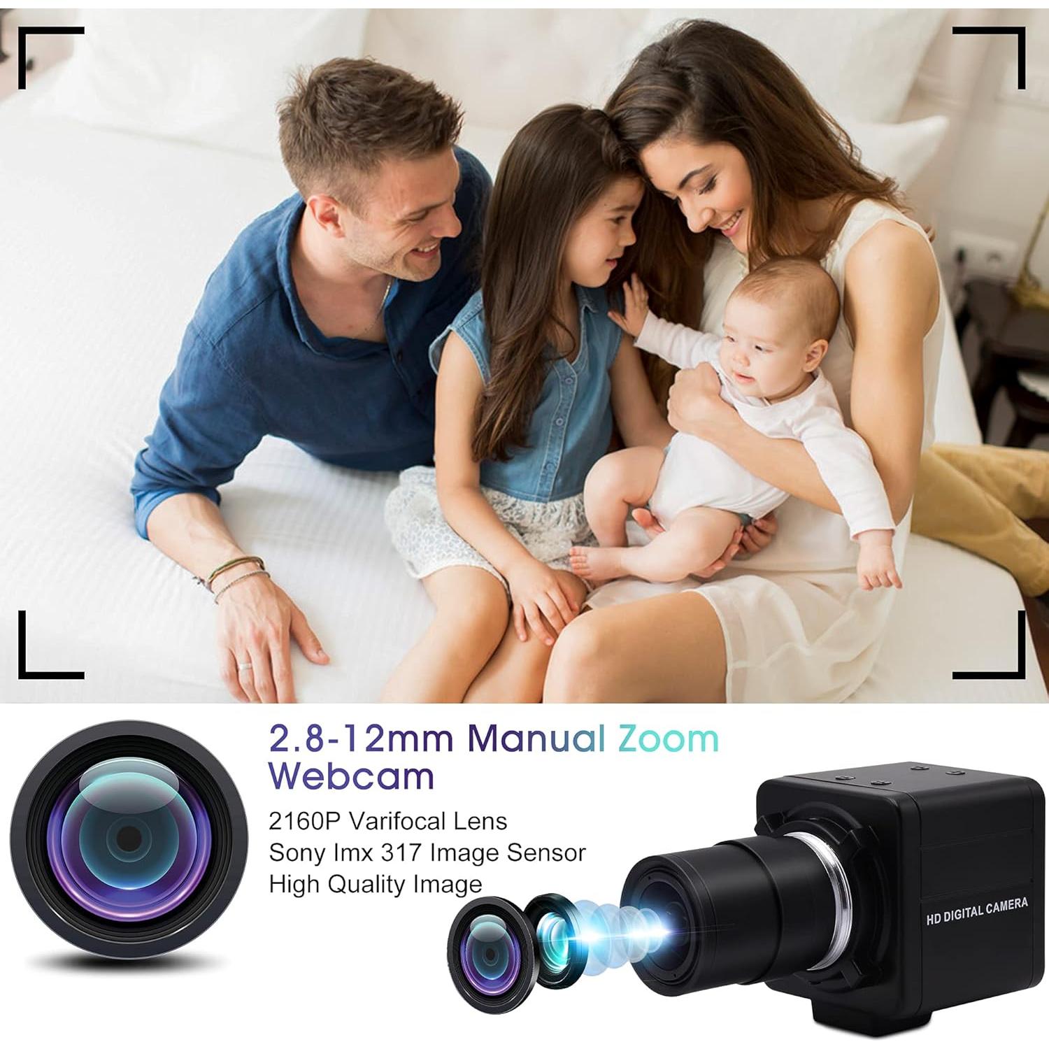 Cámara USB 4K IEights con Zoom Manual 2.8-12mm