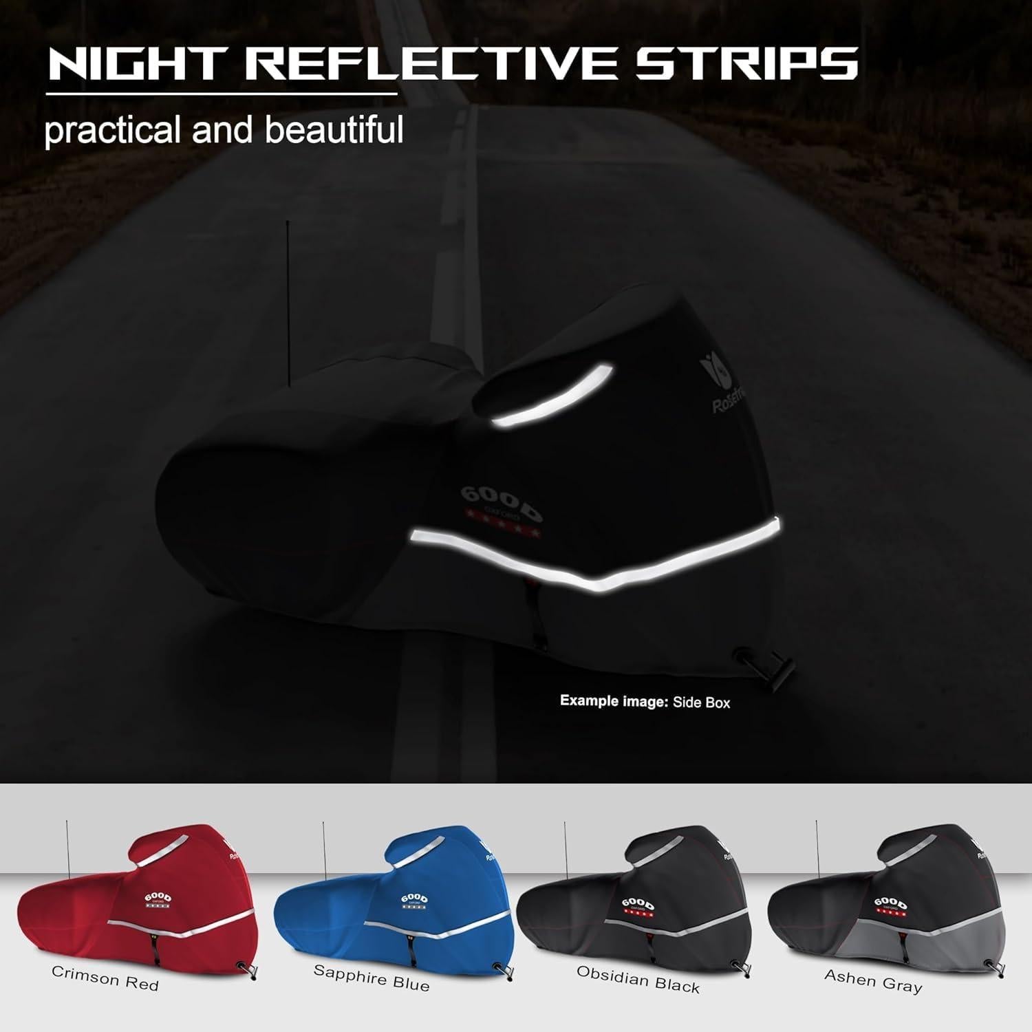 Cubierta de Motocicleta Rosefray 600D XXL Impermeable Negra