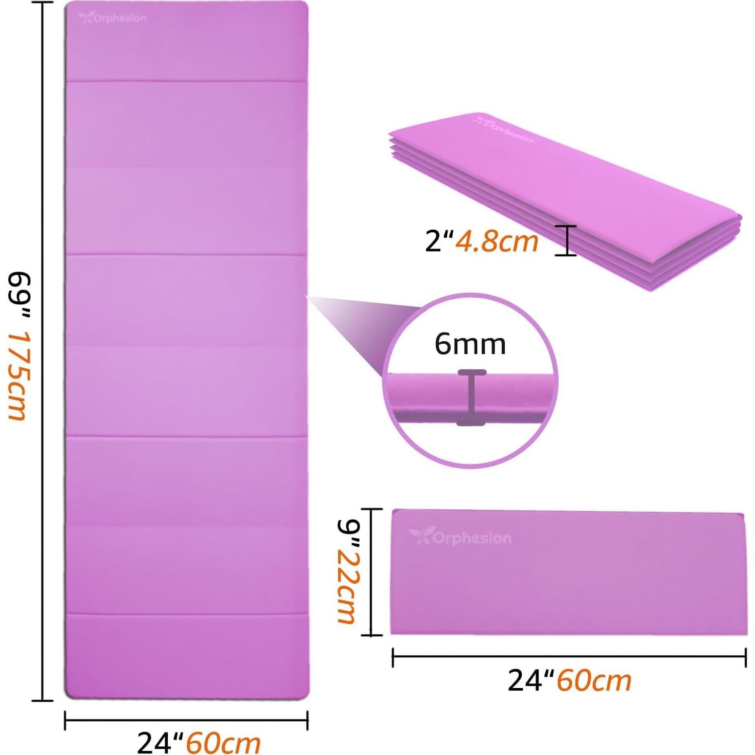 Colchoneta de Yoga Plegable Orphesion 175x61cm Antideslizante