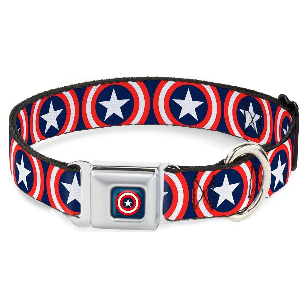 Collar de Perro Buckle-Down Escudo Capitán América 2.54 cm