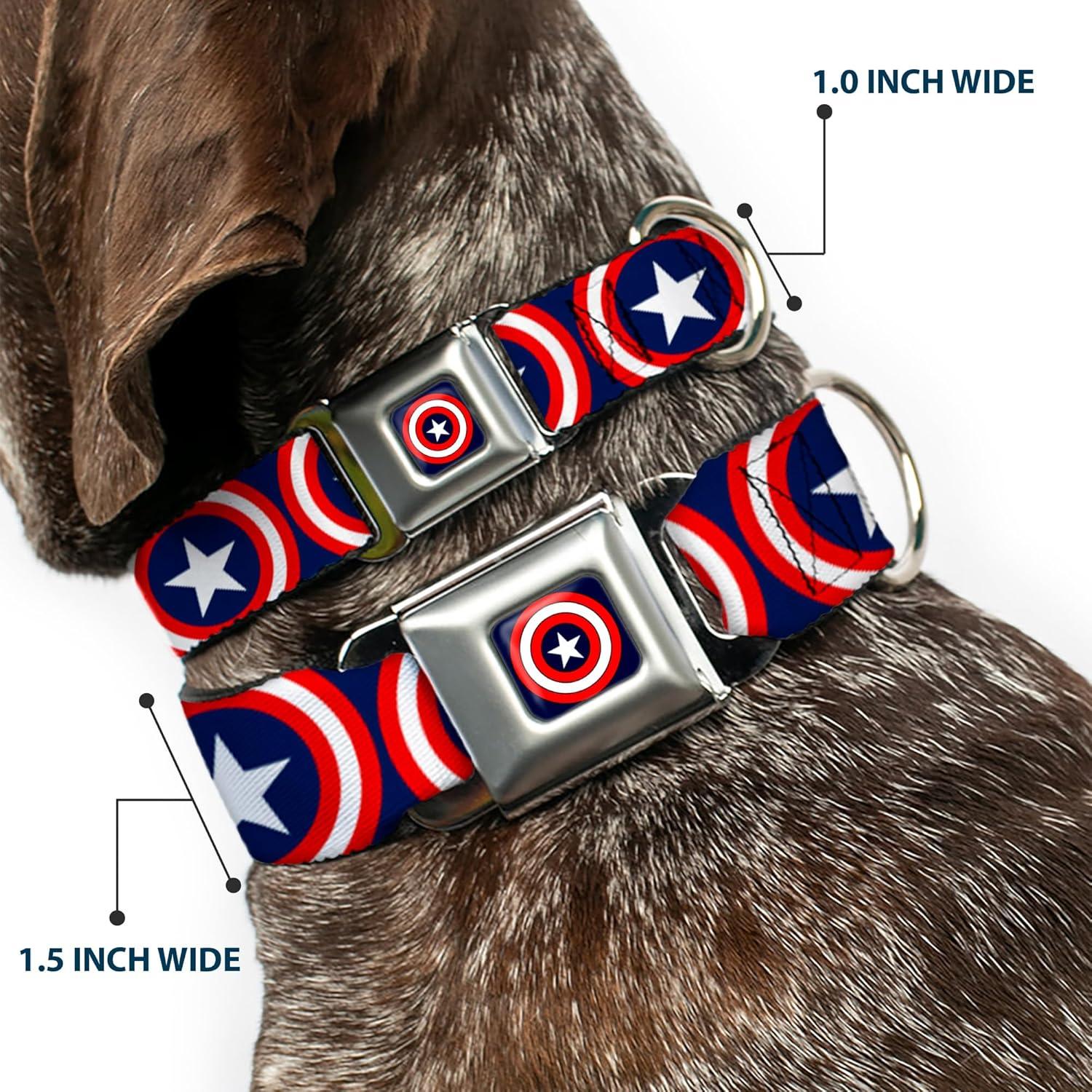 Collar de Perro Buckle-Down Escudo Capitán América 2.54 cm