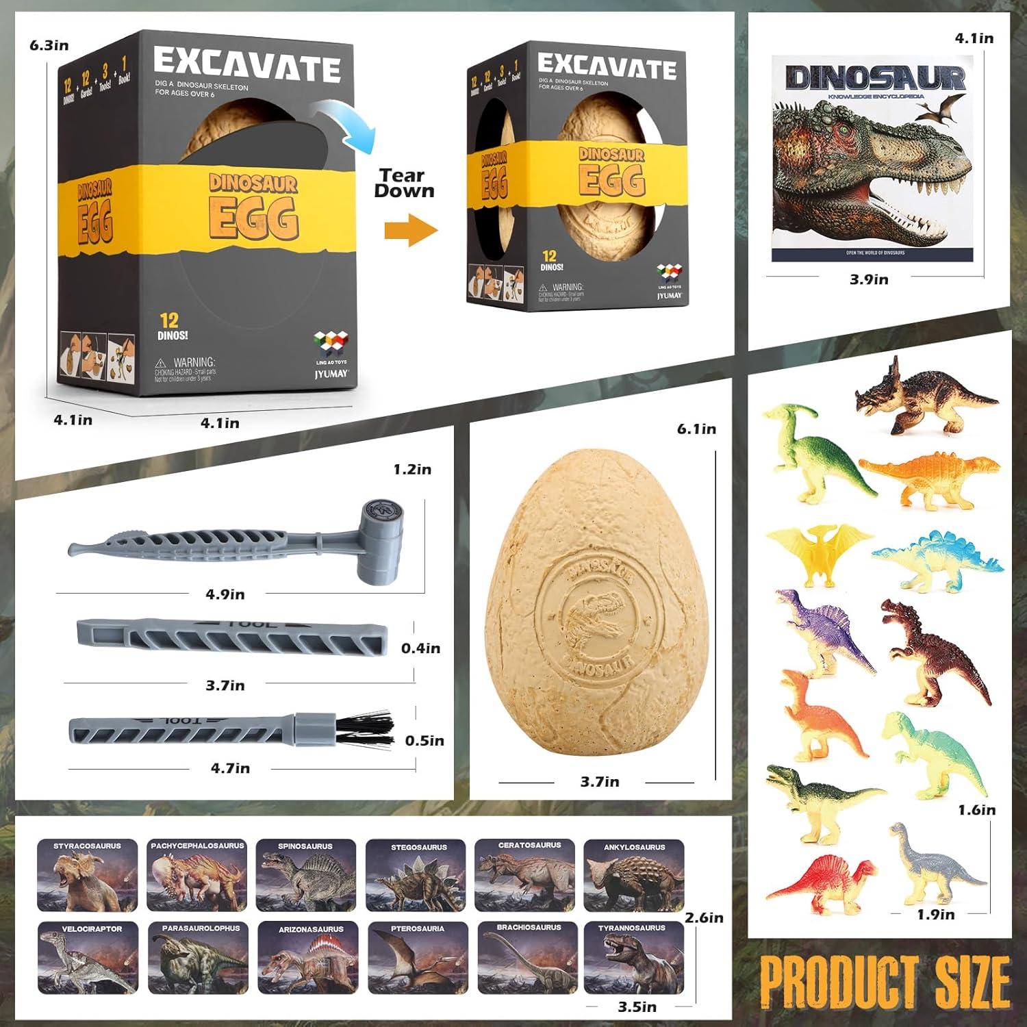 Kit de Excavación de Huevo de Dinosaurio Jumbo Woumserta - 12 Modelos