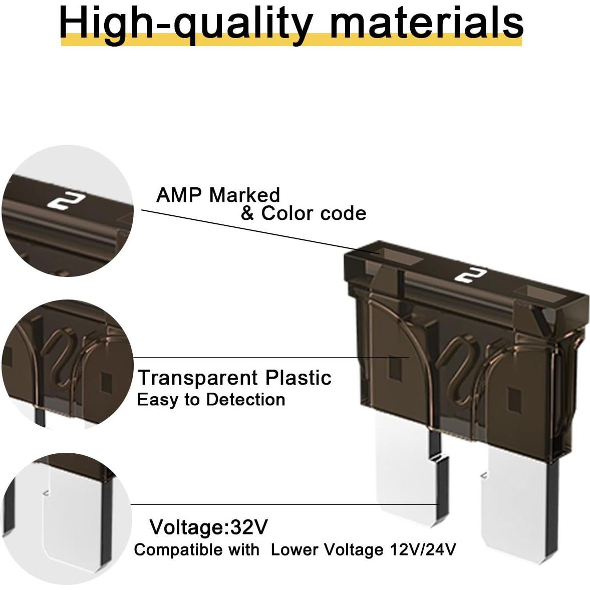 Fusibles Estándar 2A Riseuvo para Automóviles - 20pcs 32V