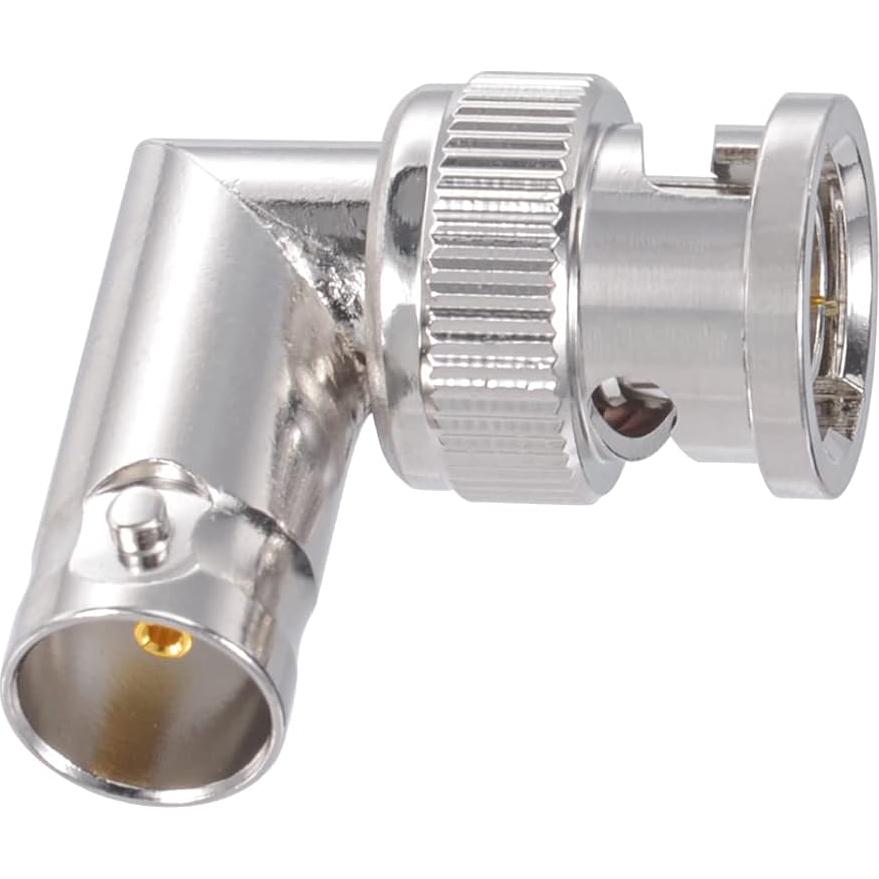 Adaptador BNC Macho a Hembra Superbat 75 Ohm Ángulo Recto Paquete 2
