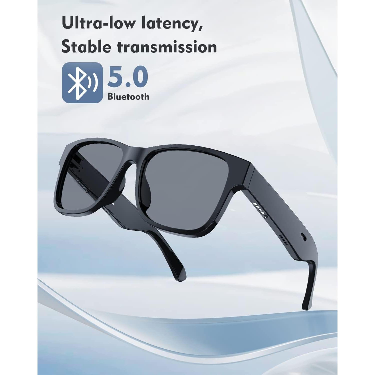 Gafas de Audio Bluetooth RUIMEN con Lentes Anti-UV y Micrófono