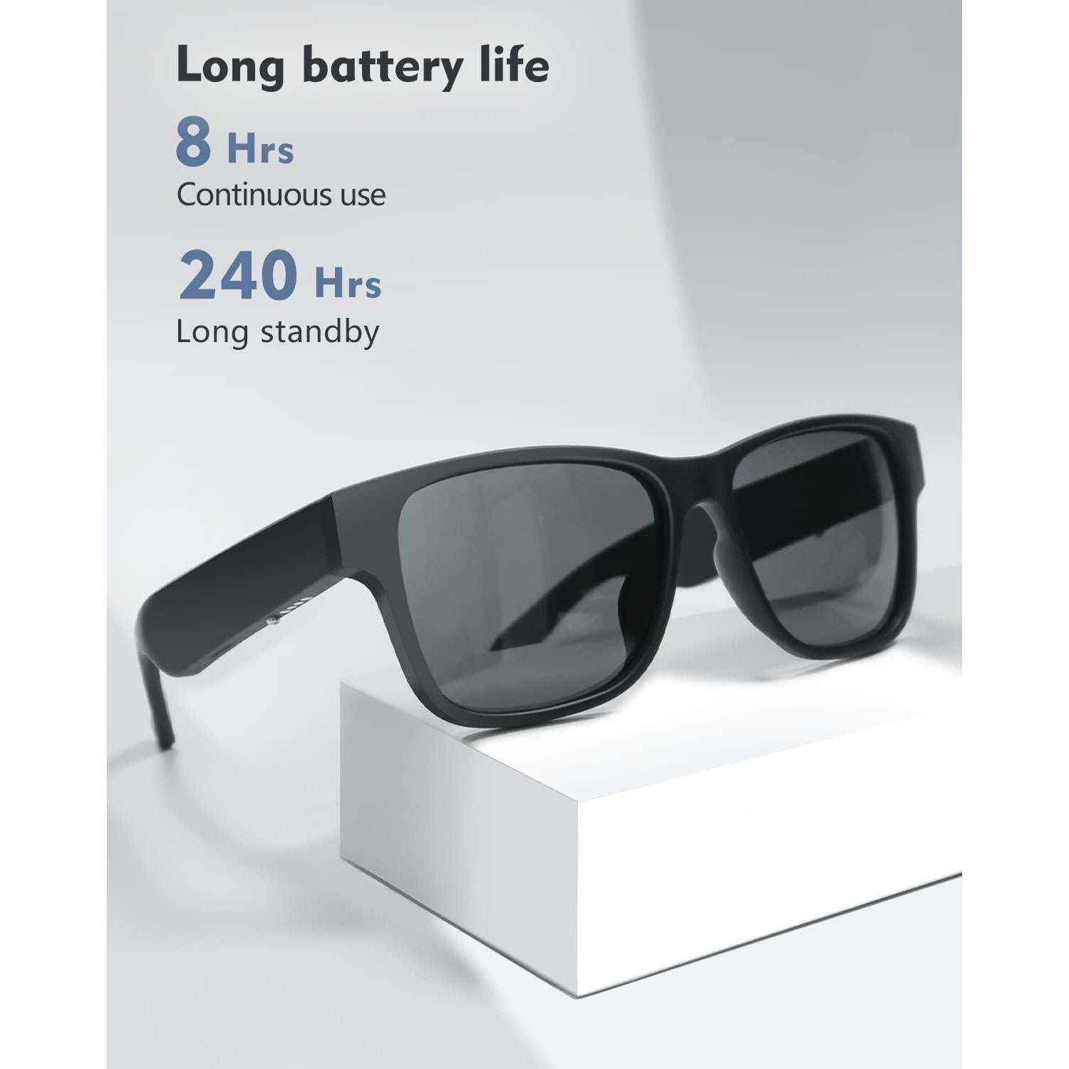 Gafas de Audio Bluetooth RUIMEN con Lentes Anti-UV y Micrófono