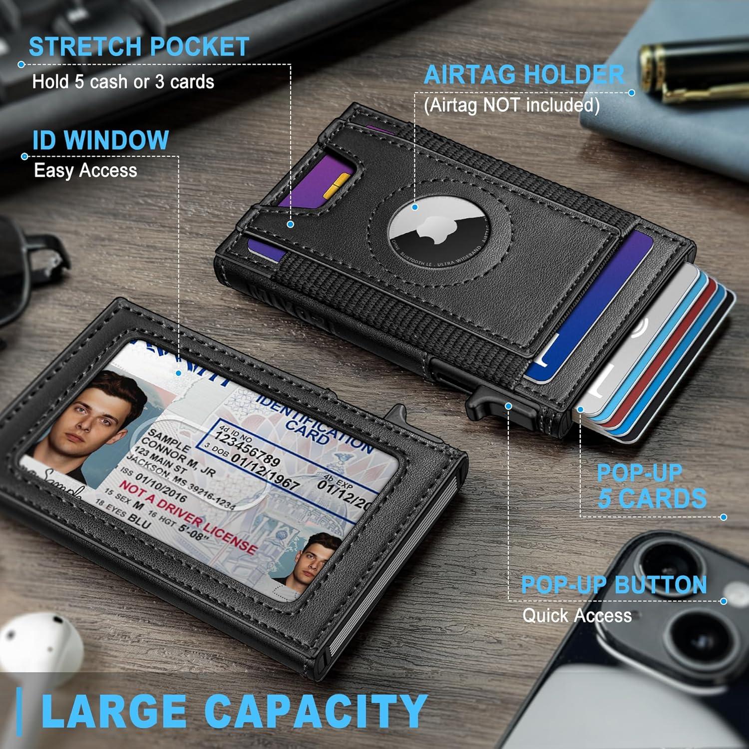 Billetera Airtag Minimalista para Hombres con Bloqueo RFID