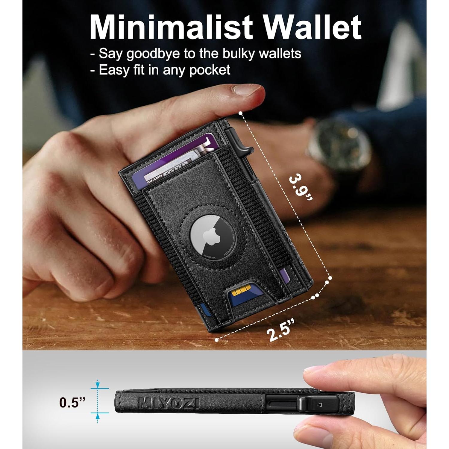 Billetera Airtag Minimalista para Hombres con Bloqueo RFID