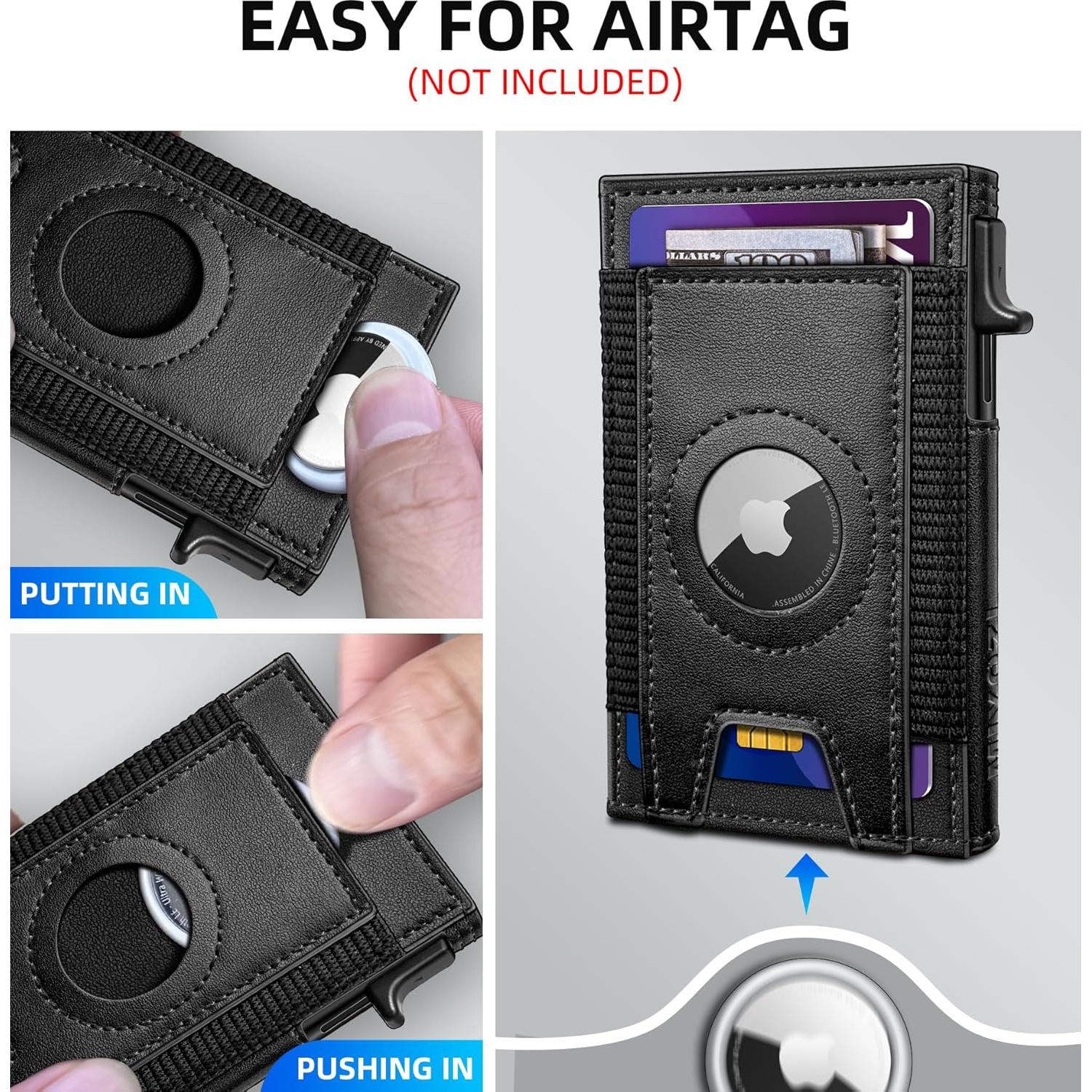 Billetera Airtag Minimalista para Hombres con Bloqueo RFID