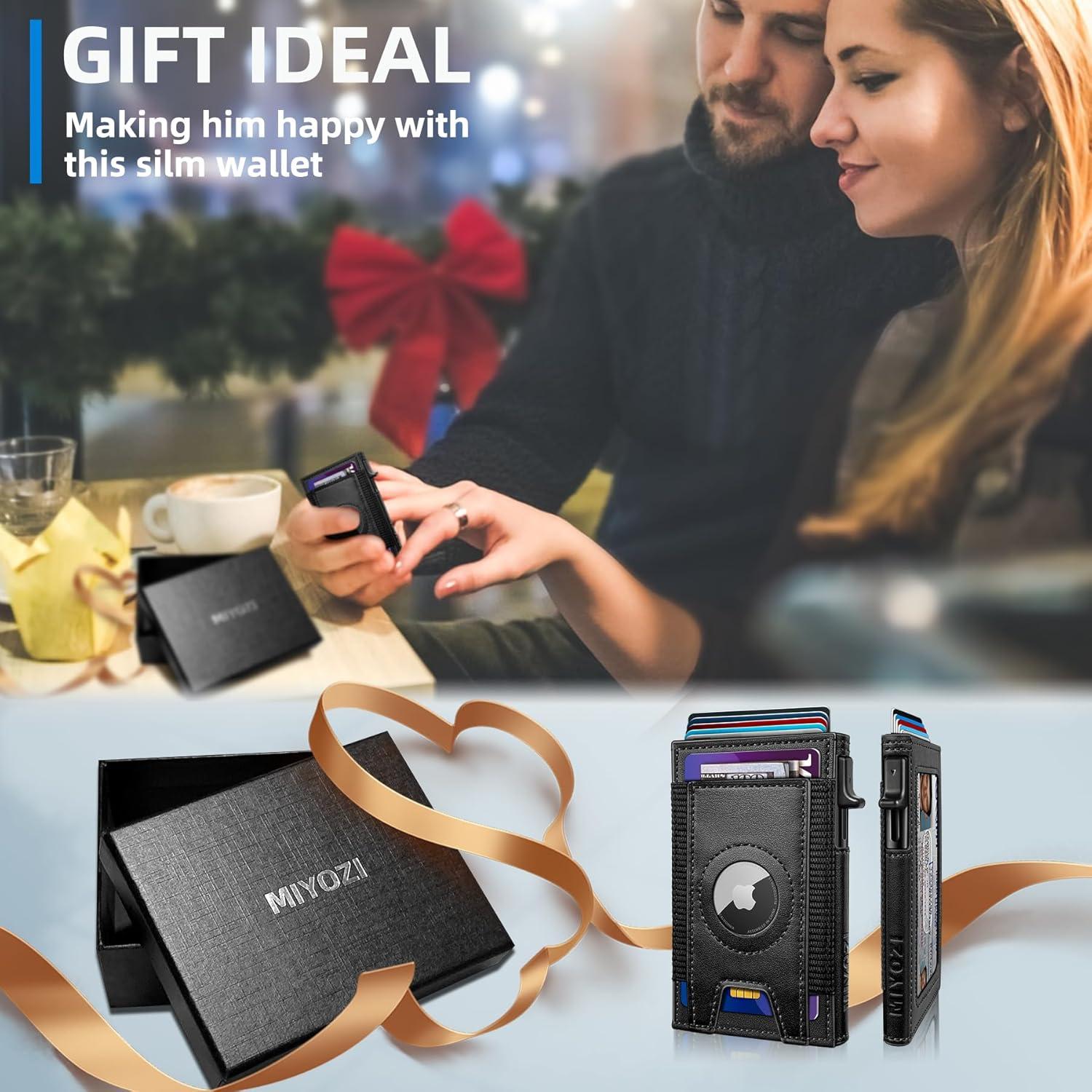 Billetera Airtag Minimalista para Hombres con Bloqueo RFID