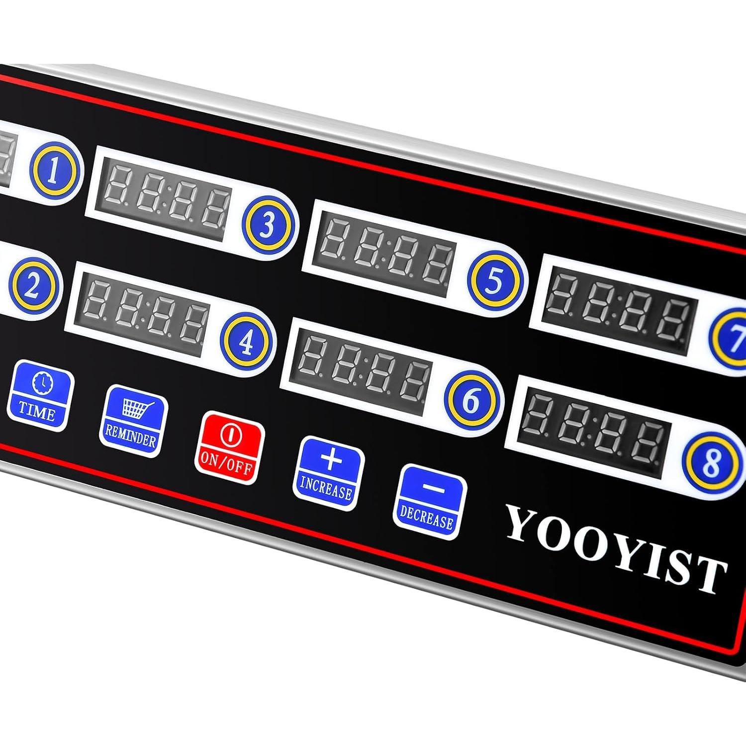 Temporizador Digital de Cocina YOOYIST 8 Canales Acero Inoxidable