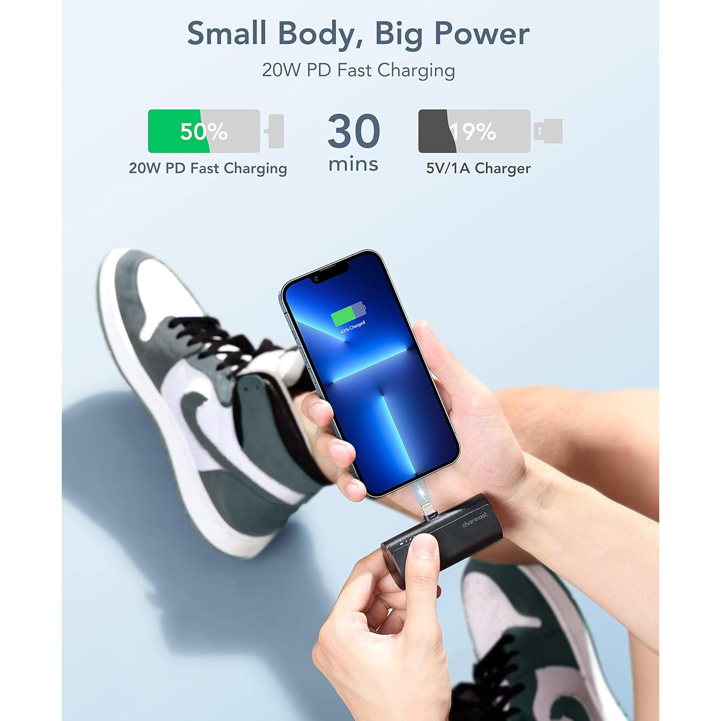 Cargador Portátil Charmast 5000mAh 20W PD Carga Rápida