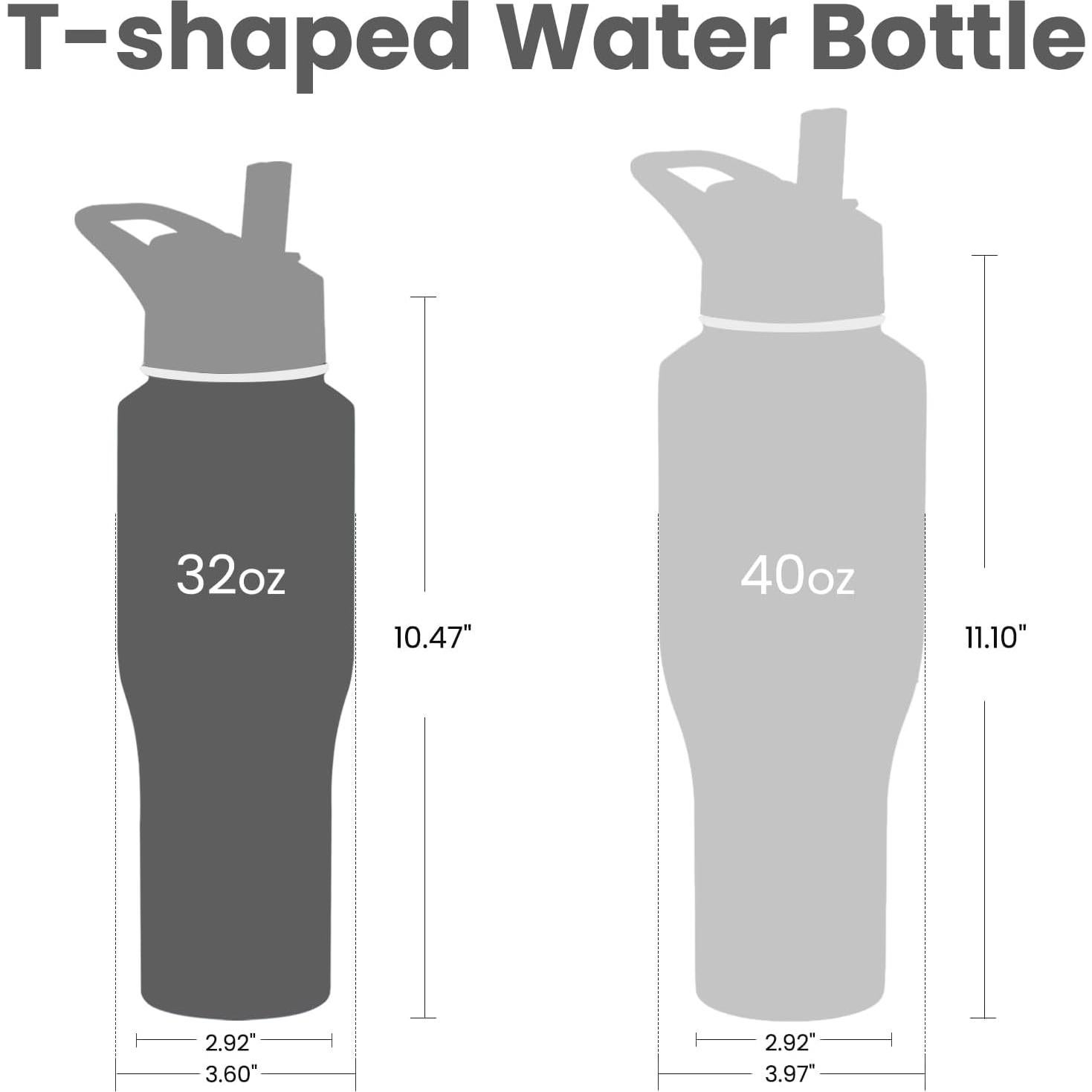 Botella de Agua COKTIK 32oz Aislada Acero Inoxidable Negro