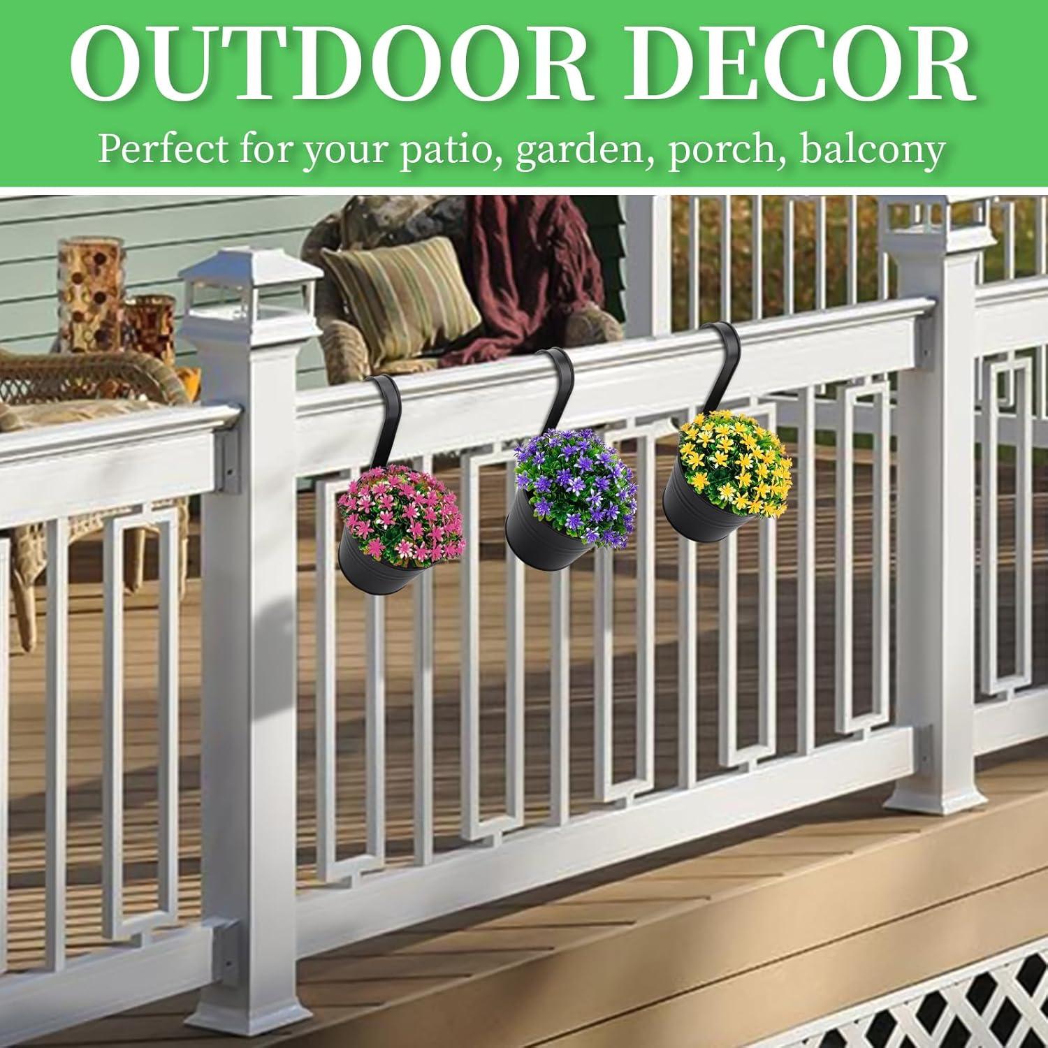 Macetas Colgantes GREANER 10 Piezas Metal Negro Drenaje