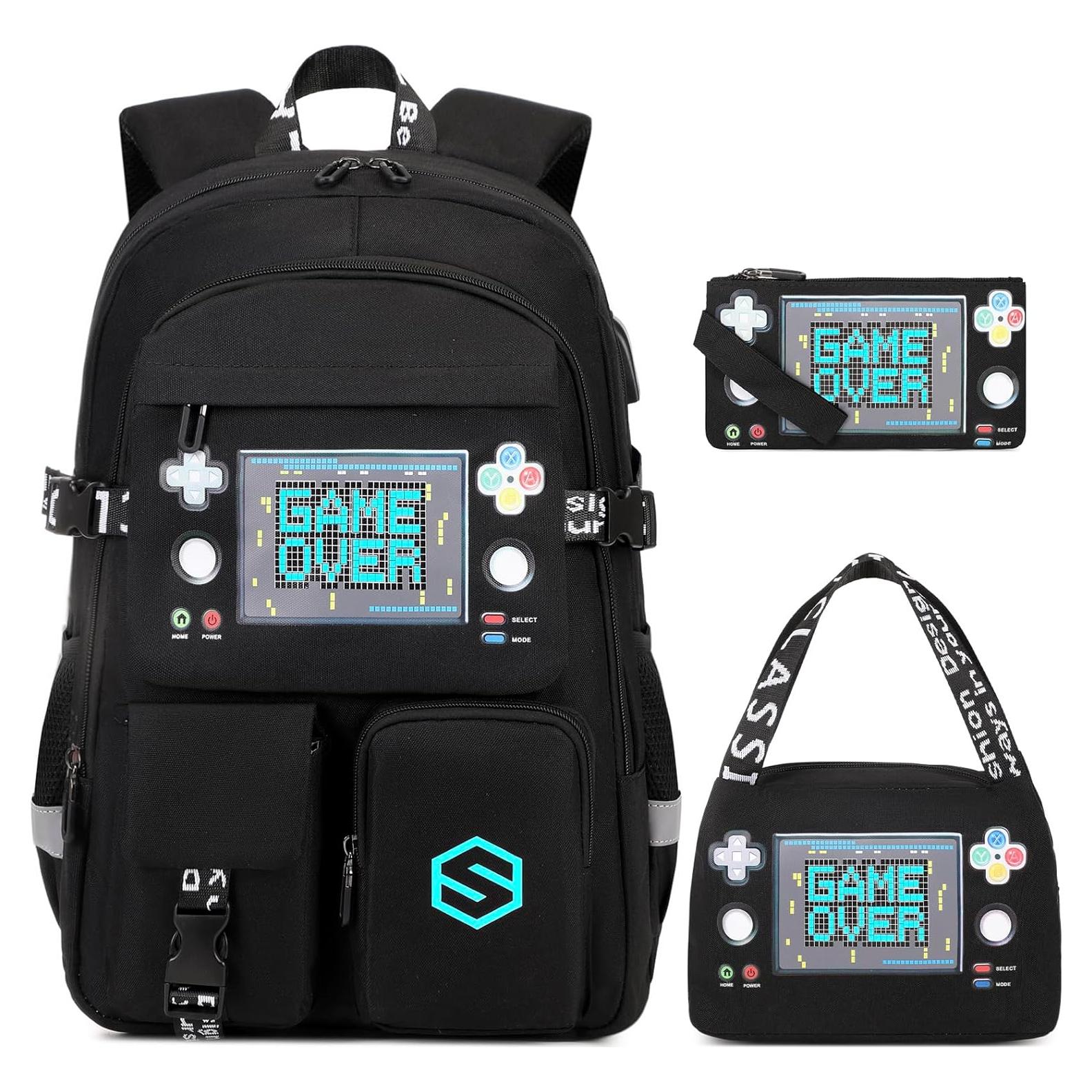 Mochila Escolar Luminiscente Niños Sco-kb-14yxbk con Almuerzo