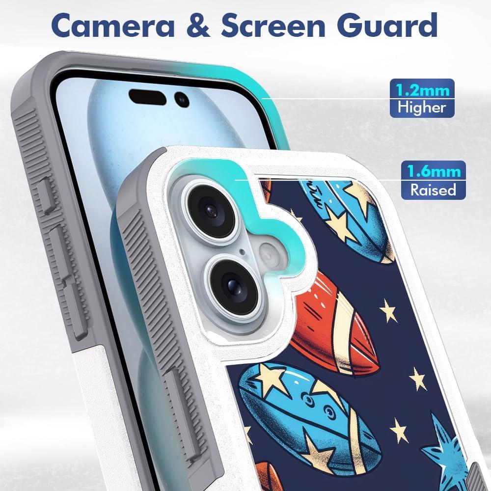 Funda Dura para iPhone 16 Candykisscase Fútbol Americano