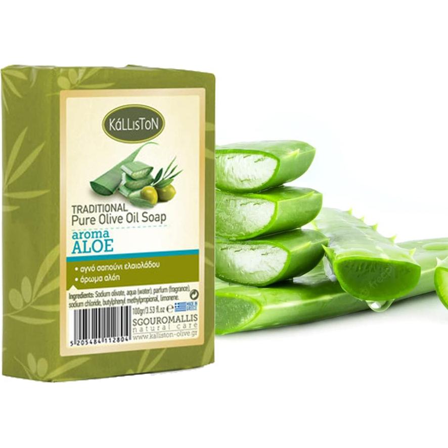 Jabón Natural de Oliva y Aloe Ellora - Hidratante 3 Piezas
